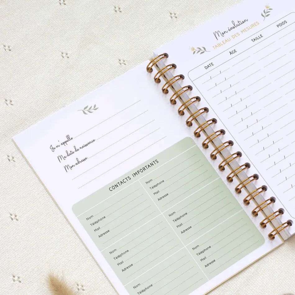 Carnet de suivi des premiers jours Zü 0-6mois Ours - Lilinappy