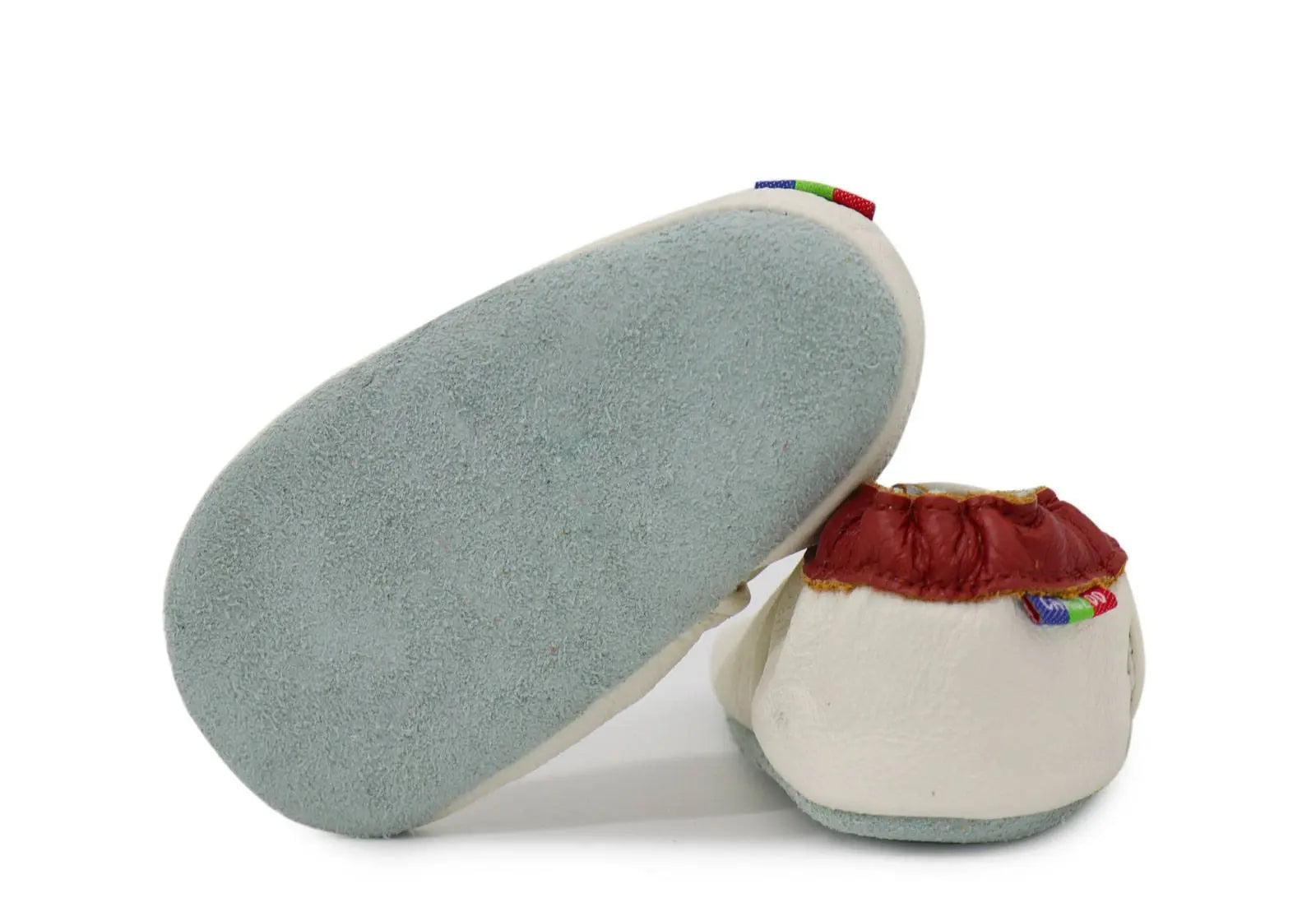 Chaussons cuir souple Carozoo - Fourmis fond beige Carozoo