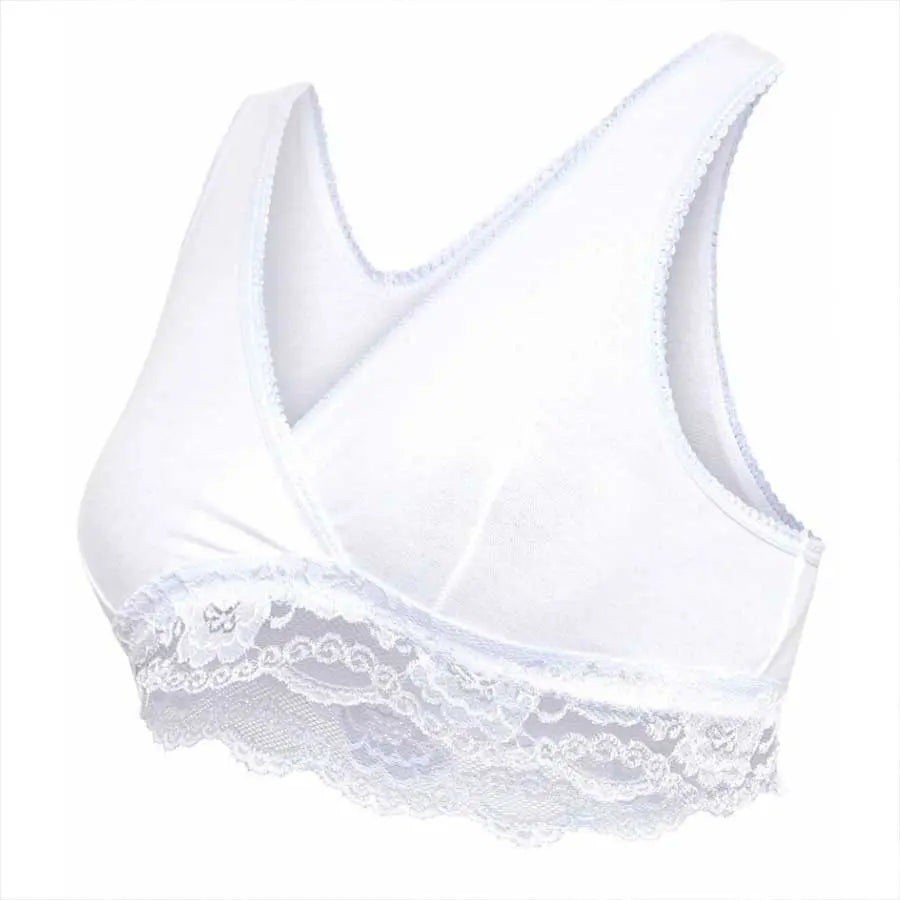 Brassière d'allaitement Cache-Coeur en Coton Bio Carriwell Blanc