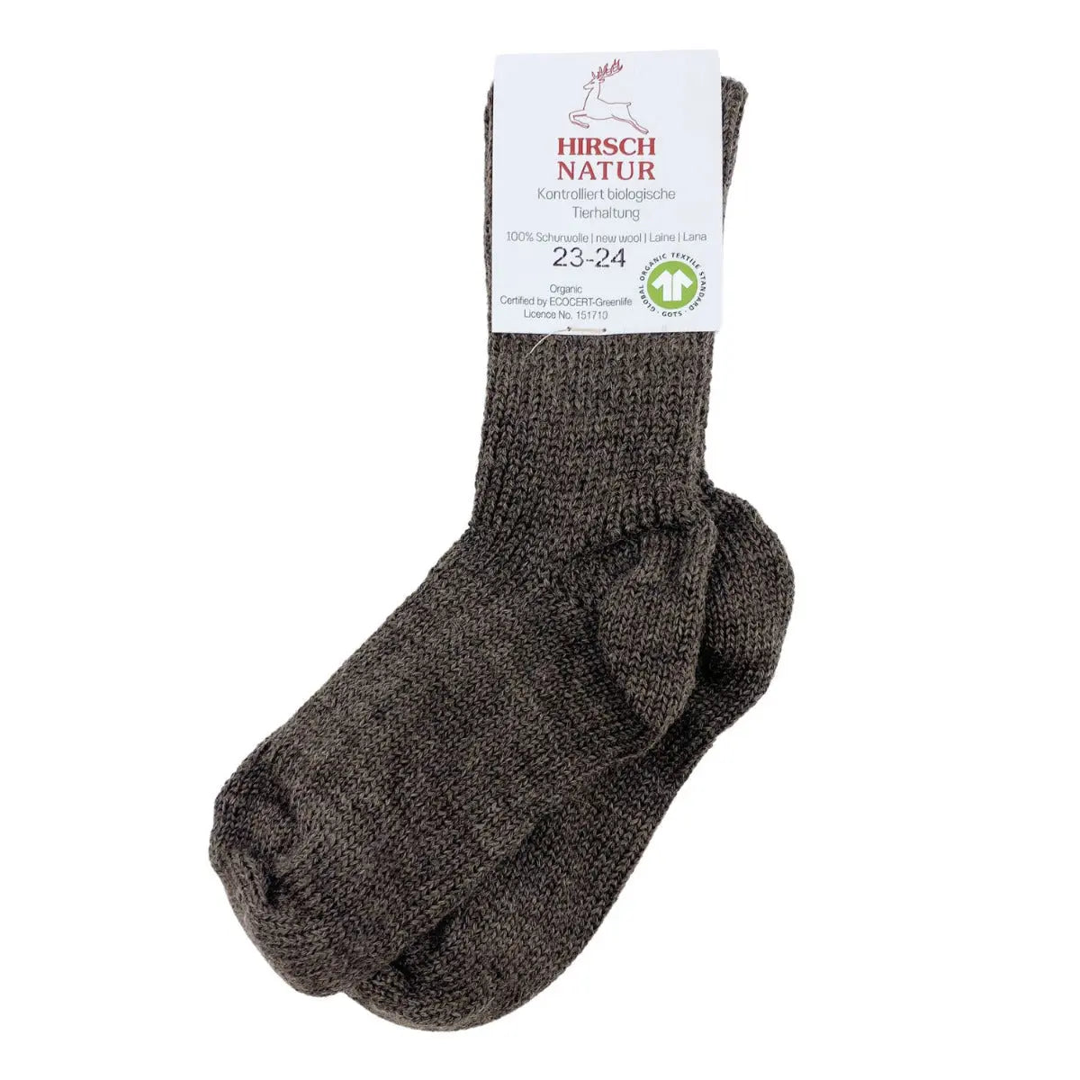 Chaussettes en pure laine pour enfants Hirsch Natur - Lilinappy
