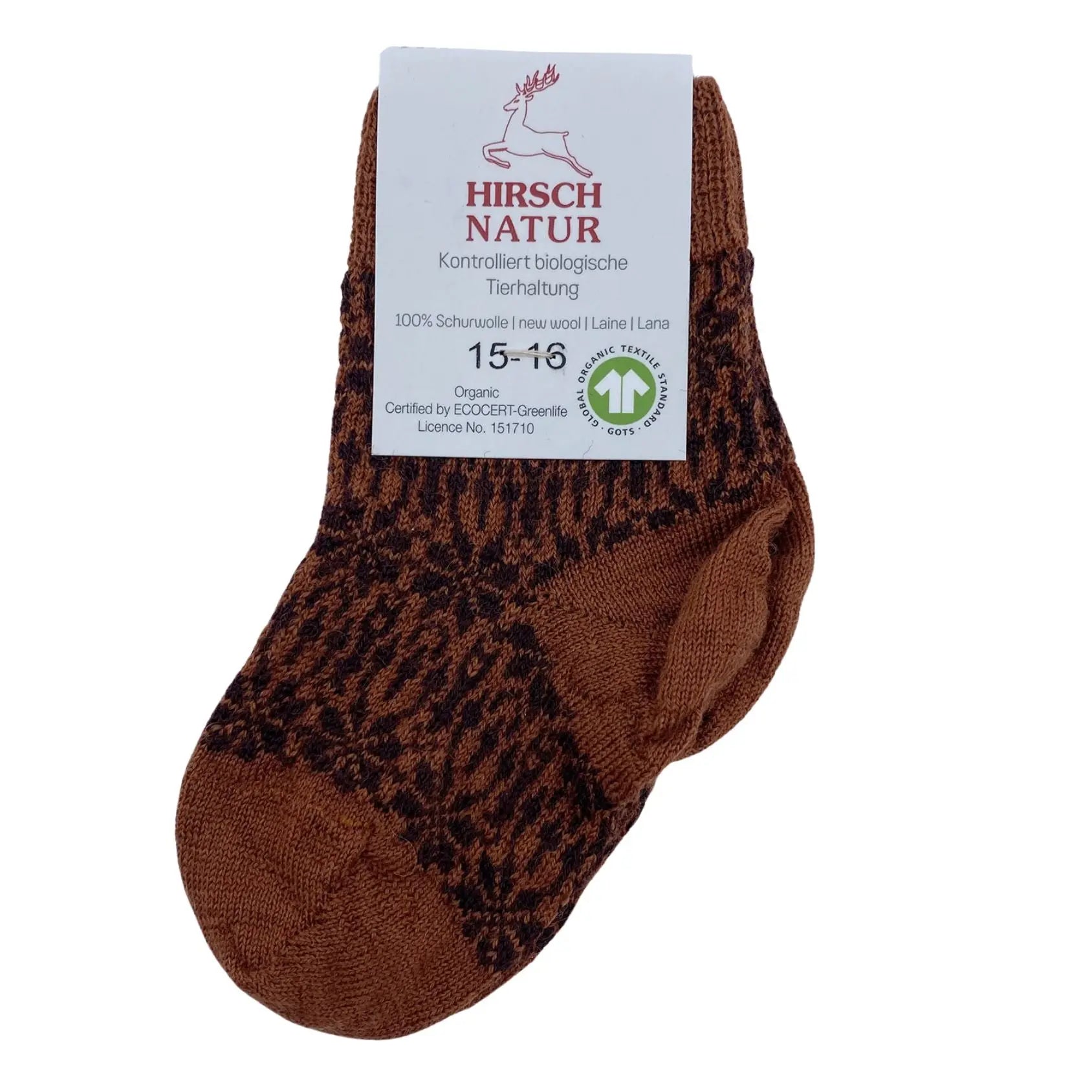 Chaussettes fines en laine motif étoile Hirsch Natur - Kids - Lilinappy