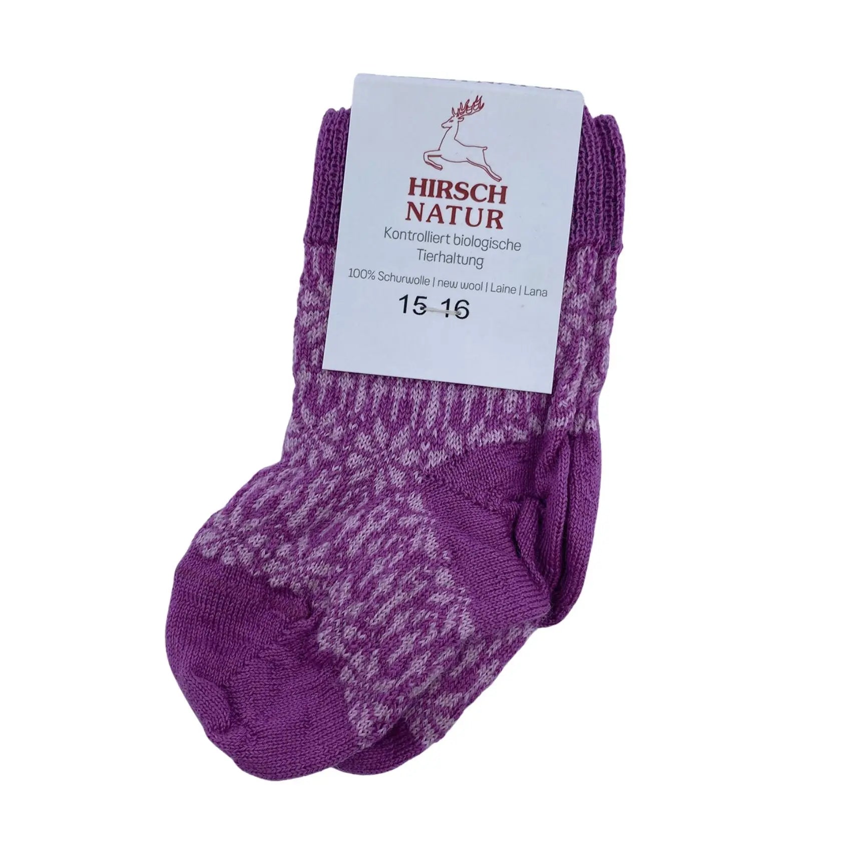 Chaussettes fines en laine motif étoile Hirsch Natur - Kids - Lilinappy