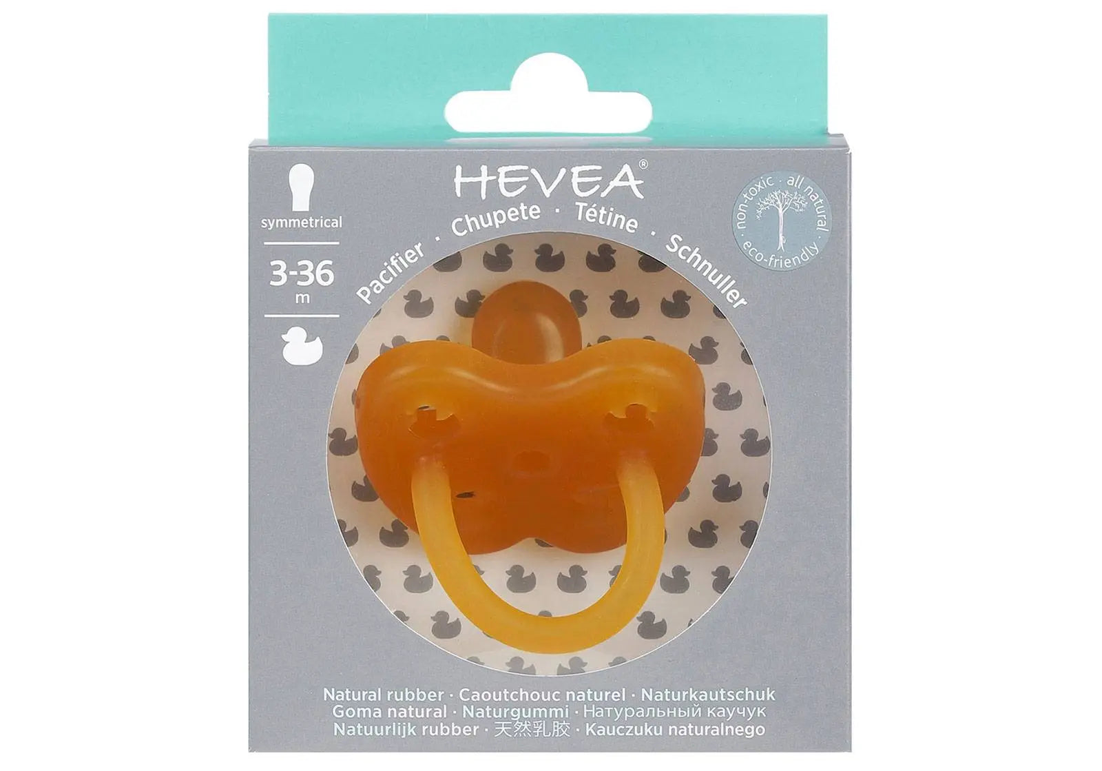 Tétine symétrique Hévéa Canard-3-36 mois