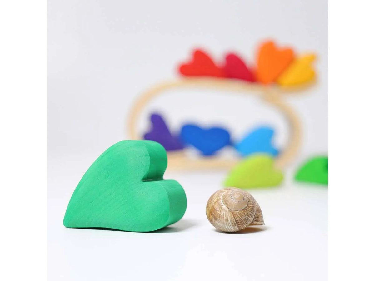 Set cœurs en bois Grimm's - Rainbow Grimms