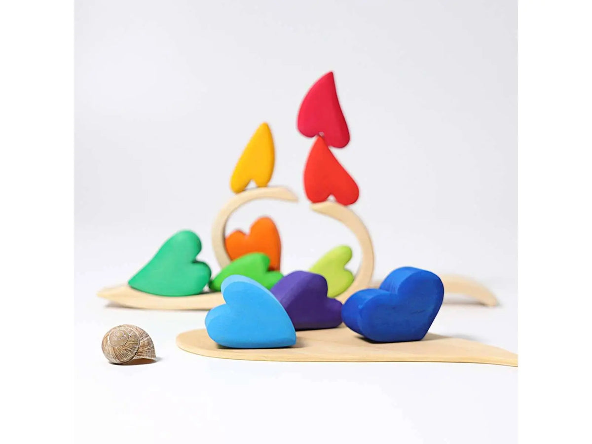 Set cœurs en bois Grimm's - Rainbow Grimms
