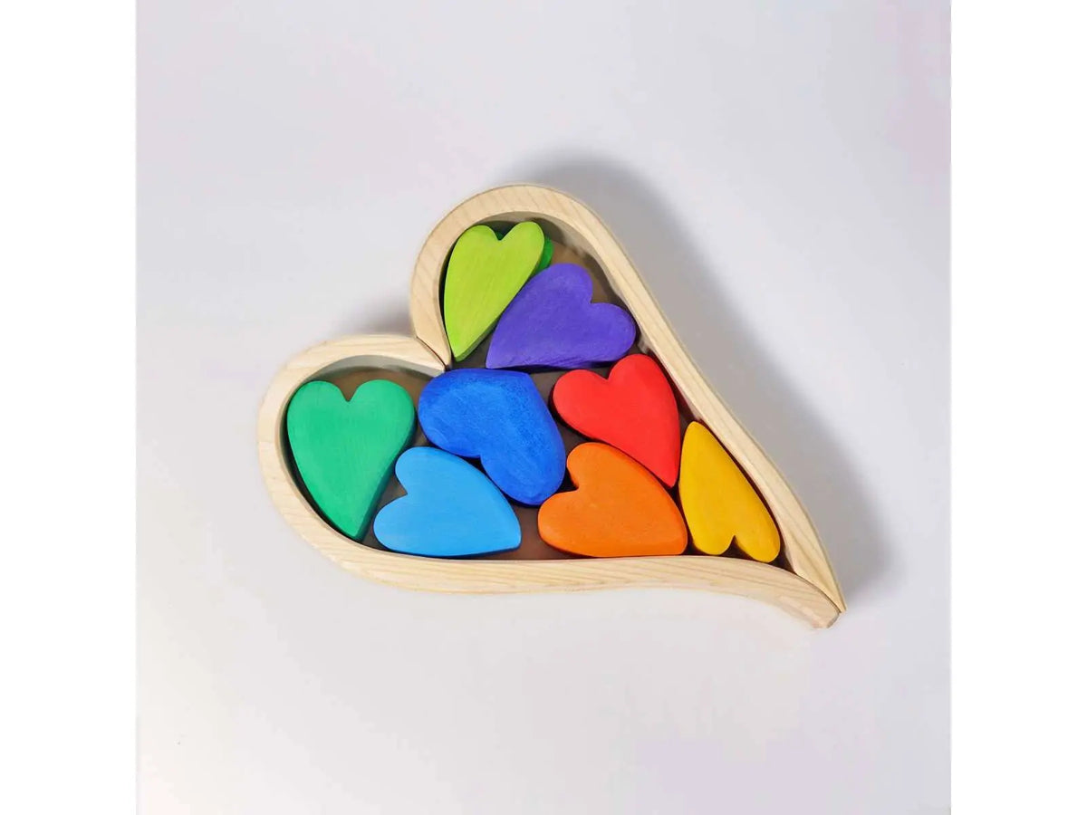 Set cœurs en bois Grimm's - Rainbow Grimms