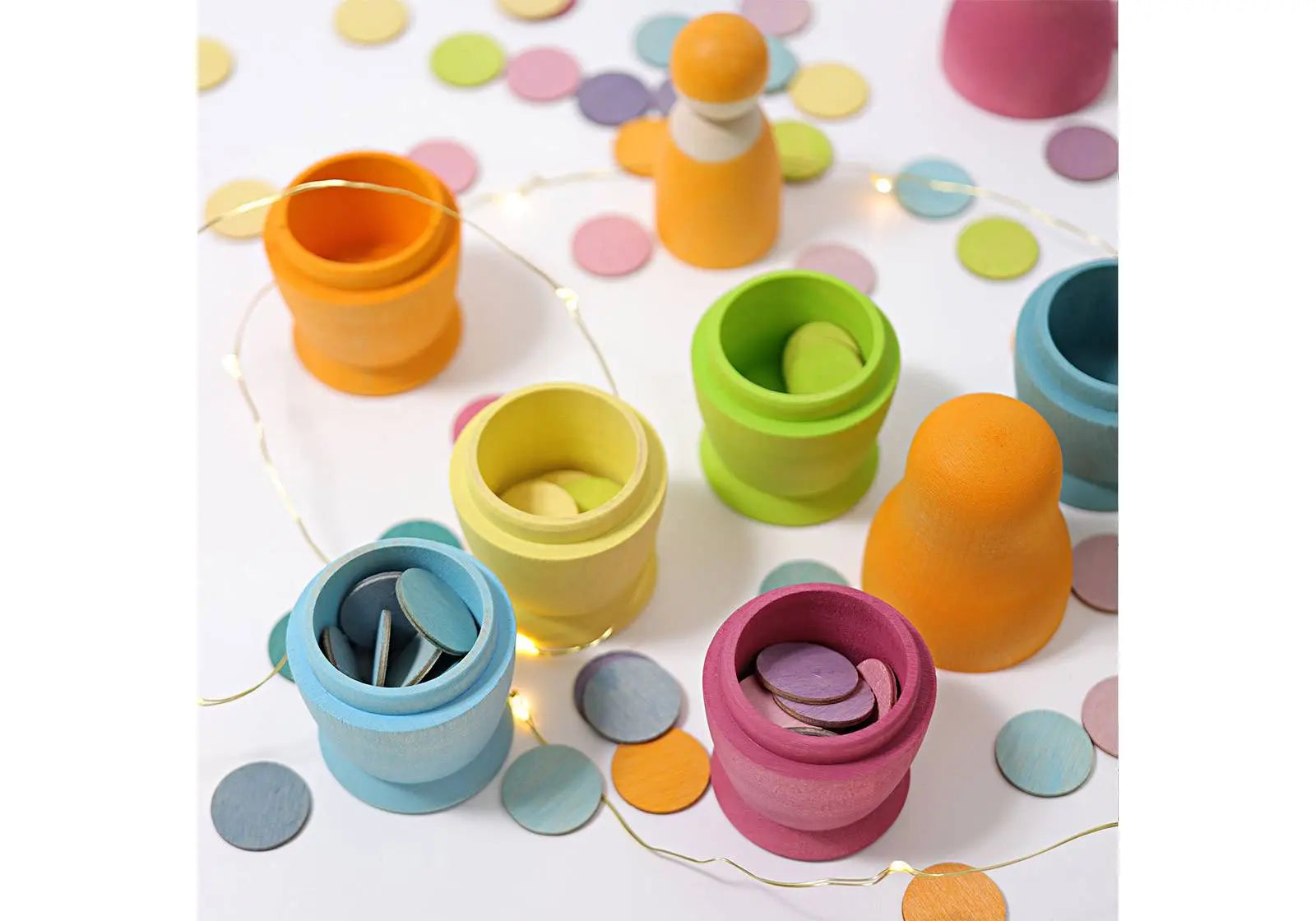 Confettis en bois Grimm's - Pastel