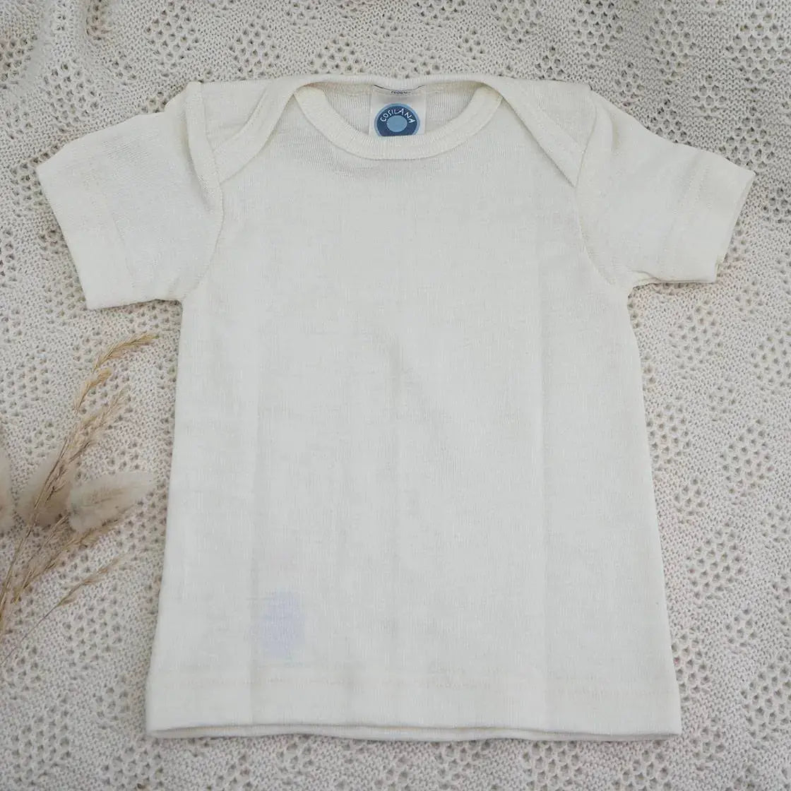 Top à manches courtes en laine et soie Cosilana - Lilinappy