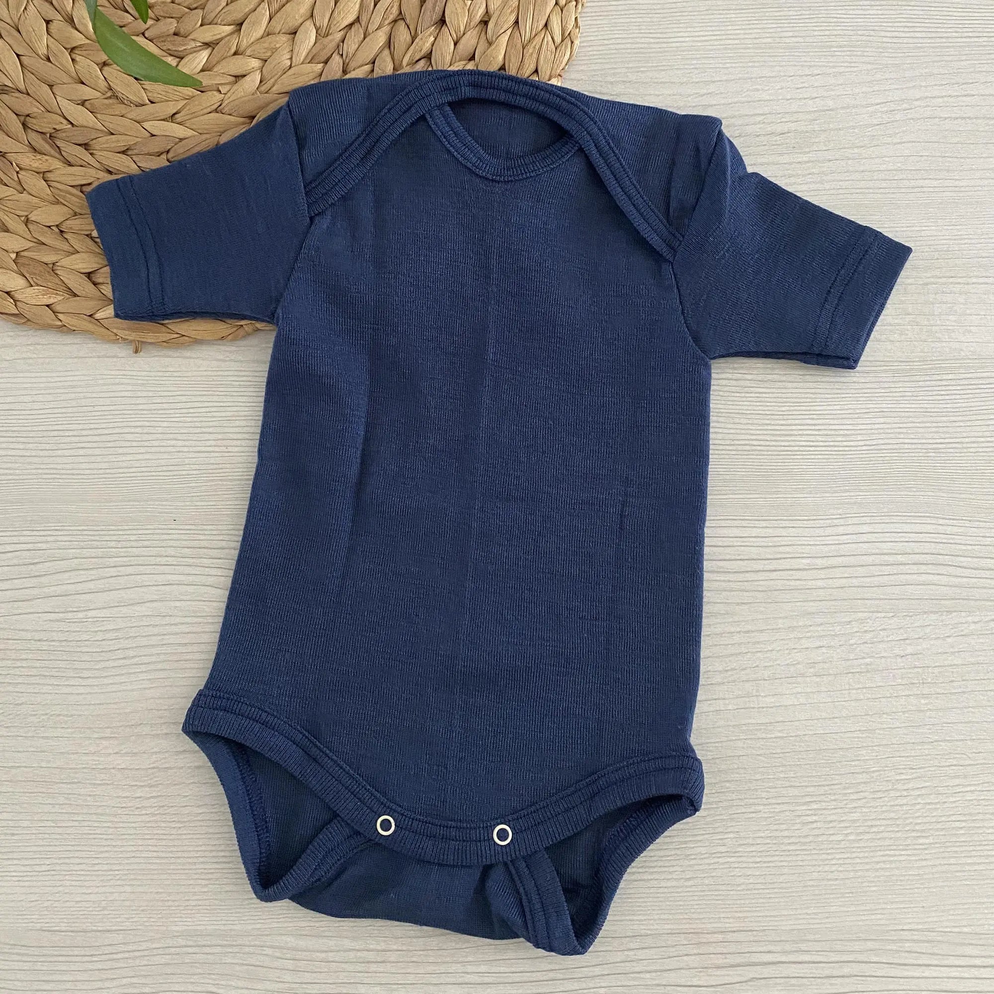 Body à MC en laine & soie Cosilana - Marine