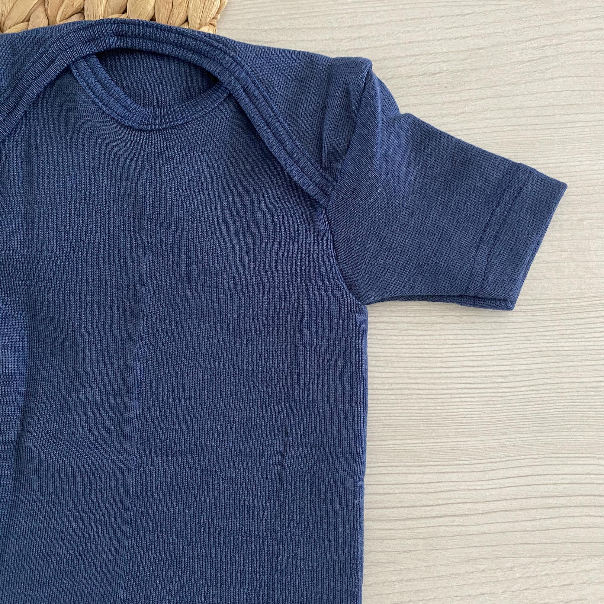 Body à MC en laine & soie Cosilana - Marine