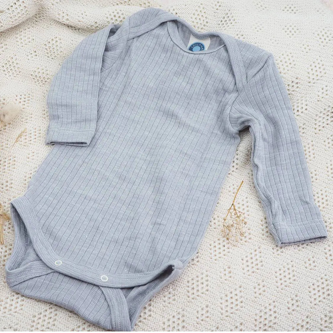Body à ML en laine, soie et coton bio Cosilana - Gris
