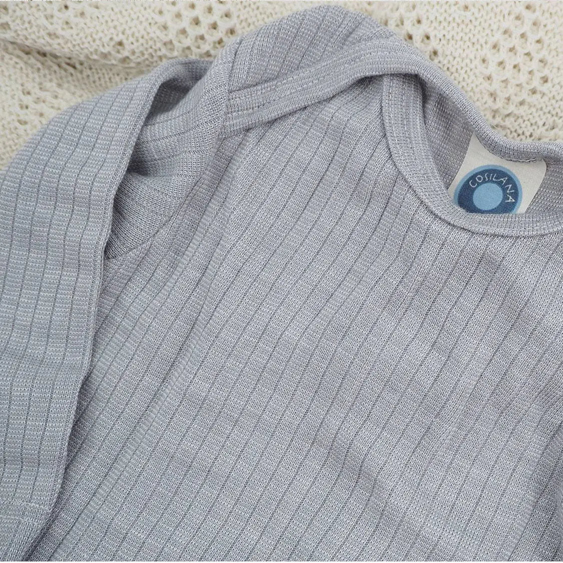 Body à ML en laine, soie et coton bio Cosilana - Gris