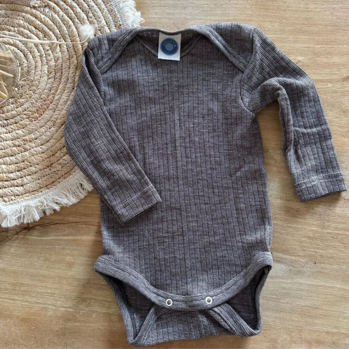 Body à ML en laine, soie et coton bio Cosilana - Chocolat