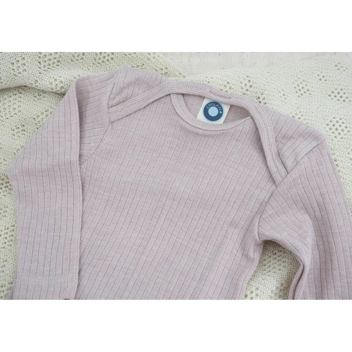 Body à ML en laine, soie et coton bio Cosilana - Rose poudre