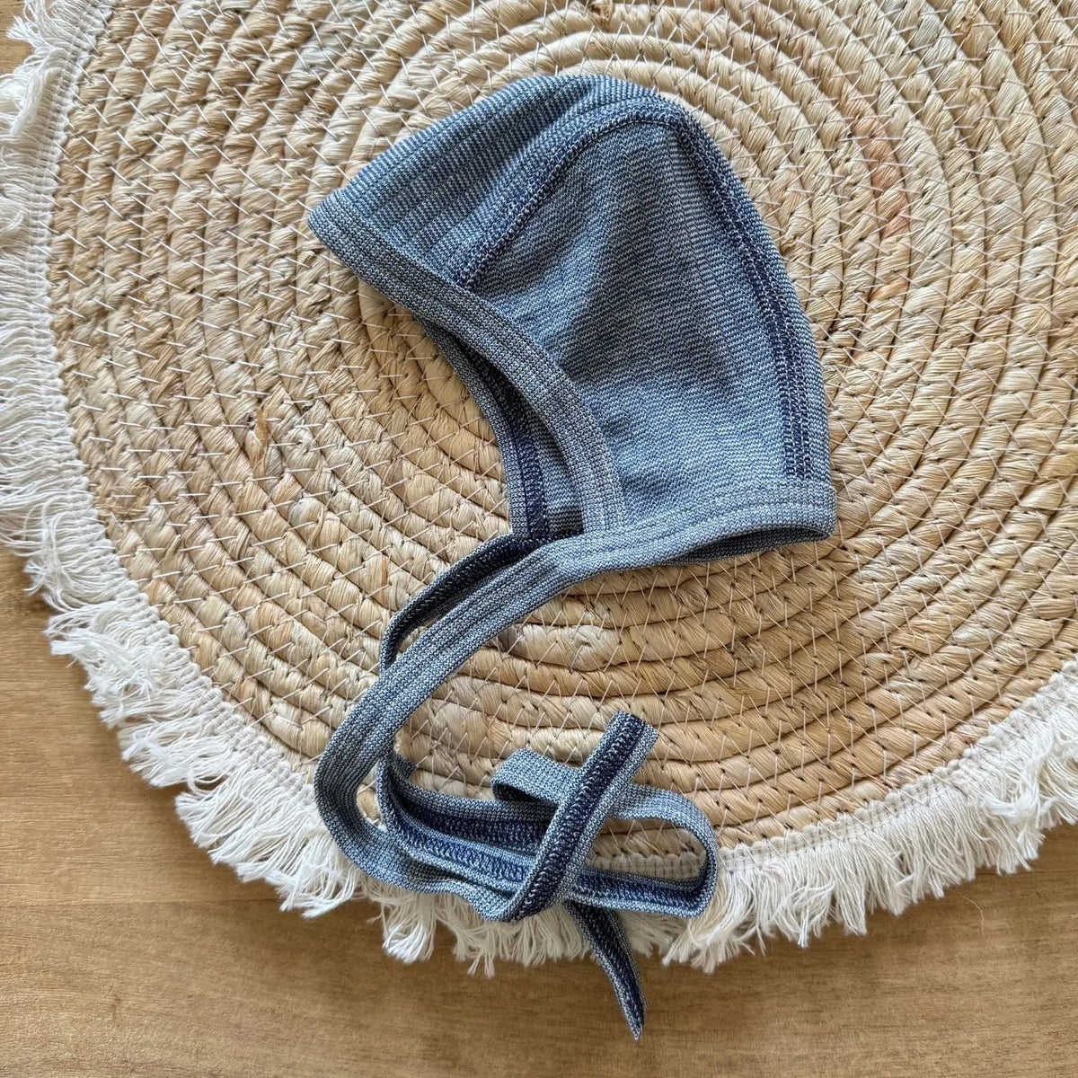 Bonnet en laine, soie et coton bio Cosilana - Denim