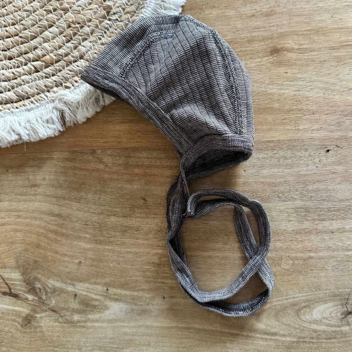 Bonnet en laine, soie et coton bio Cosilana - Chocolat