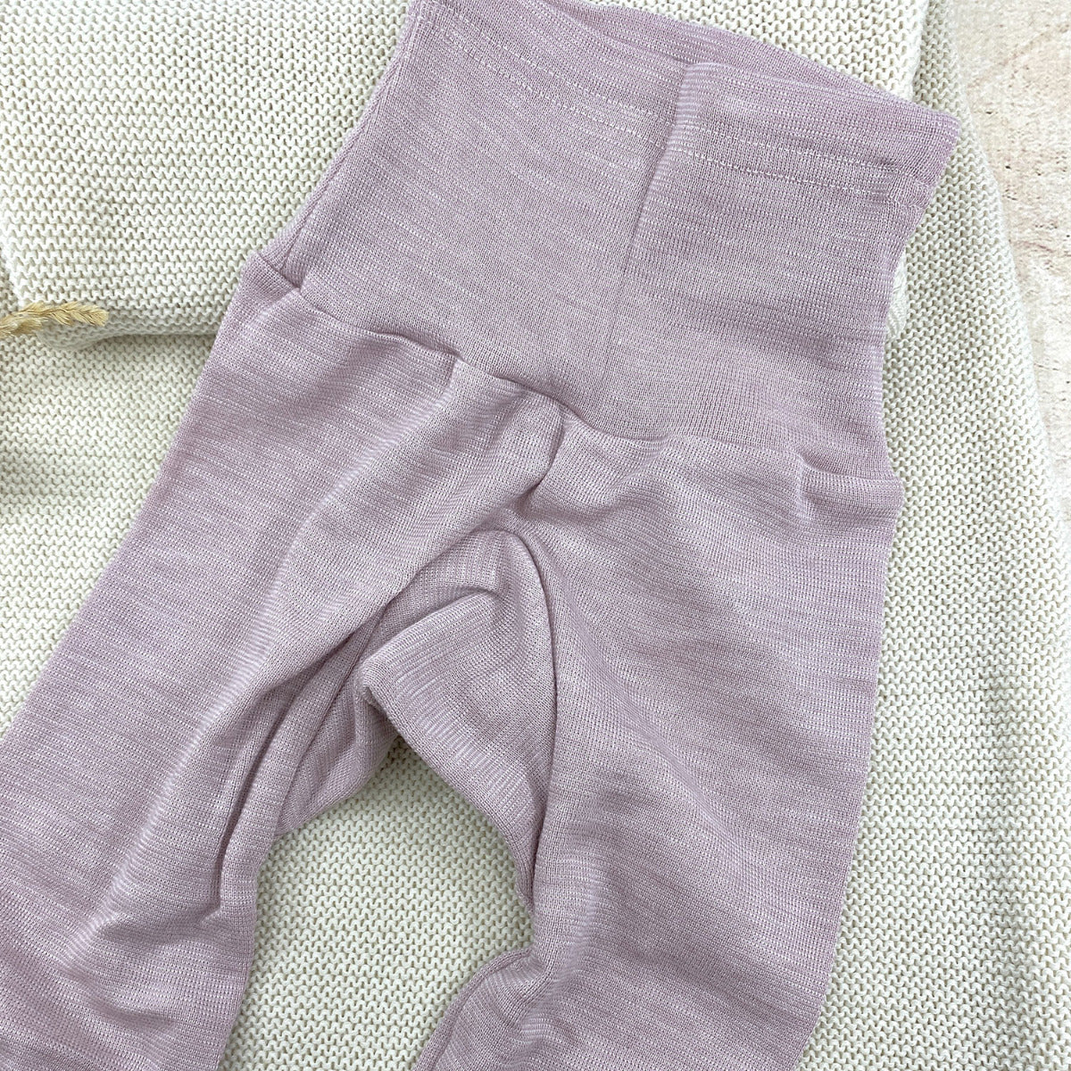 Pantalon bébé en laine et soie Cosilana - Rose poudre - Lilinappy