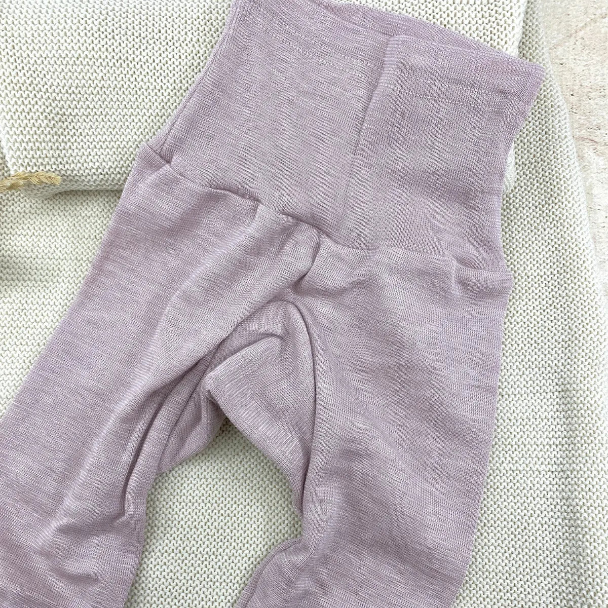 Pantalon bébé en laine et soie Cosilana - Rose poudre - Lilinappy