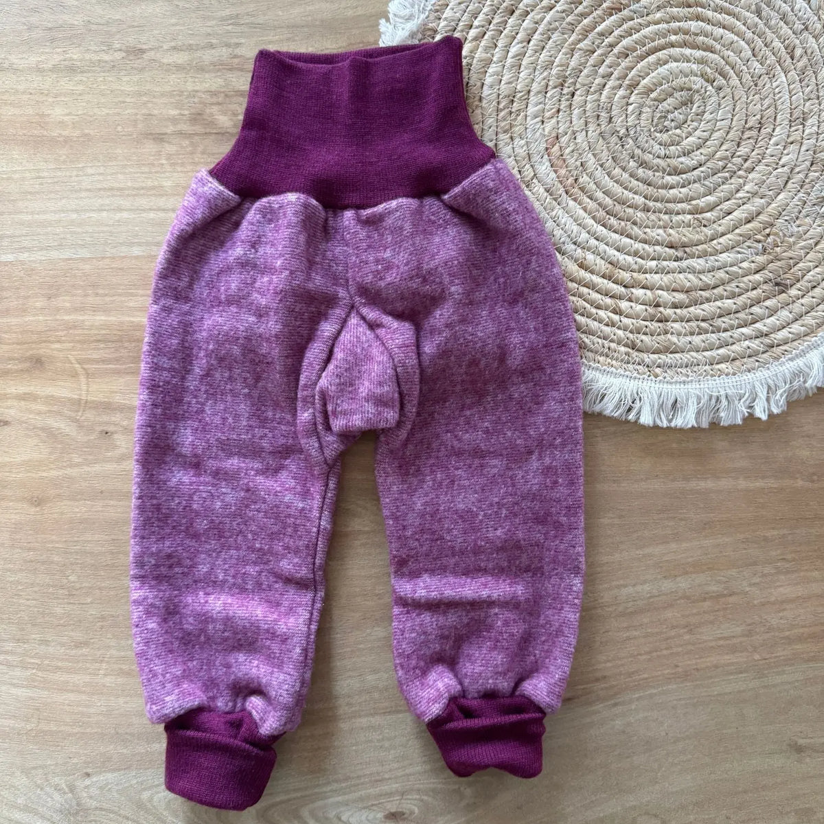 Pantalon en polaire de laine et coton bio Cosilana - Bourgogne