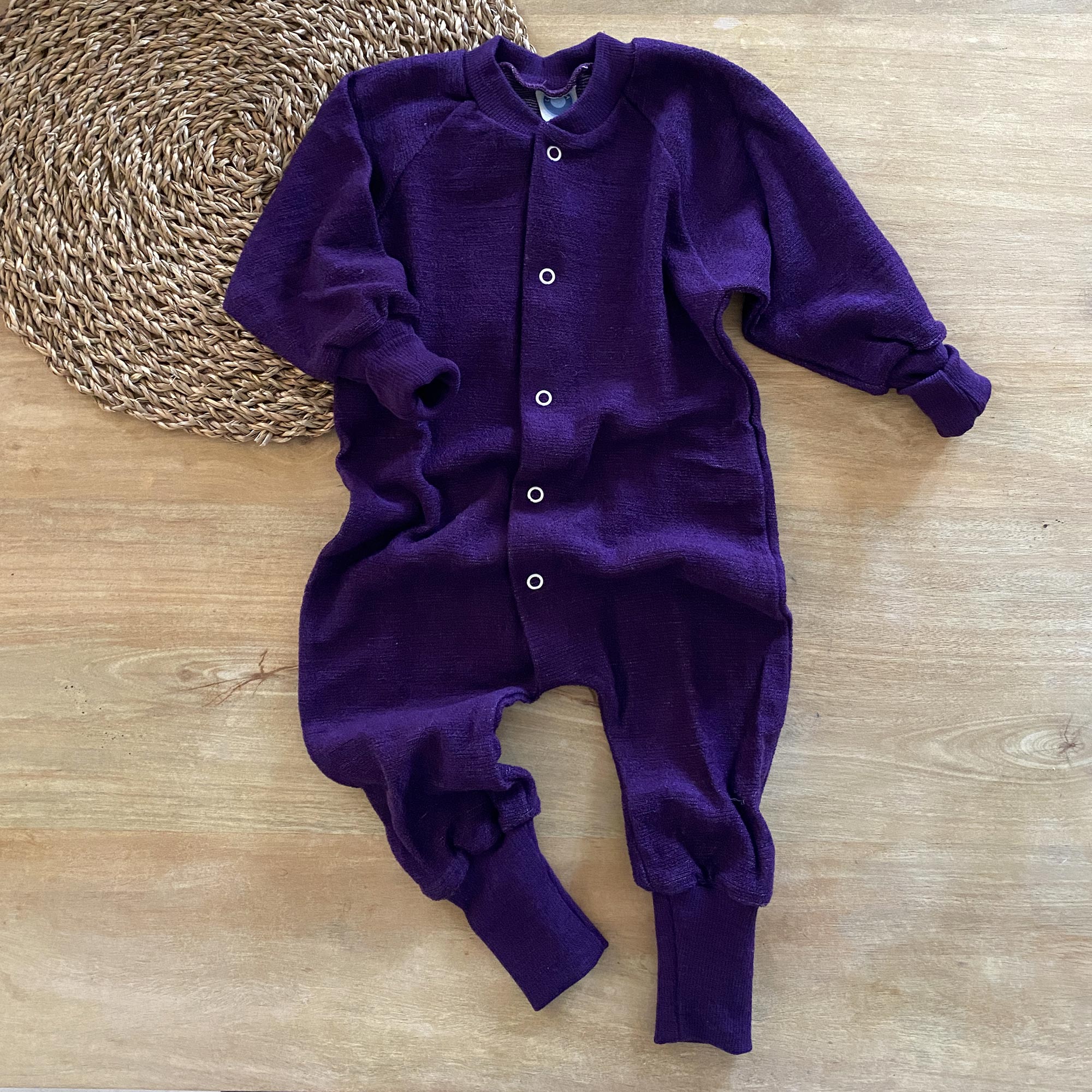 Pyjama sans pieds en éponge de laine Cosilana - Violet