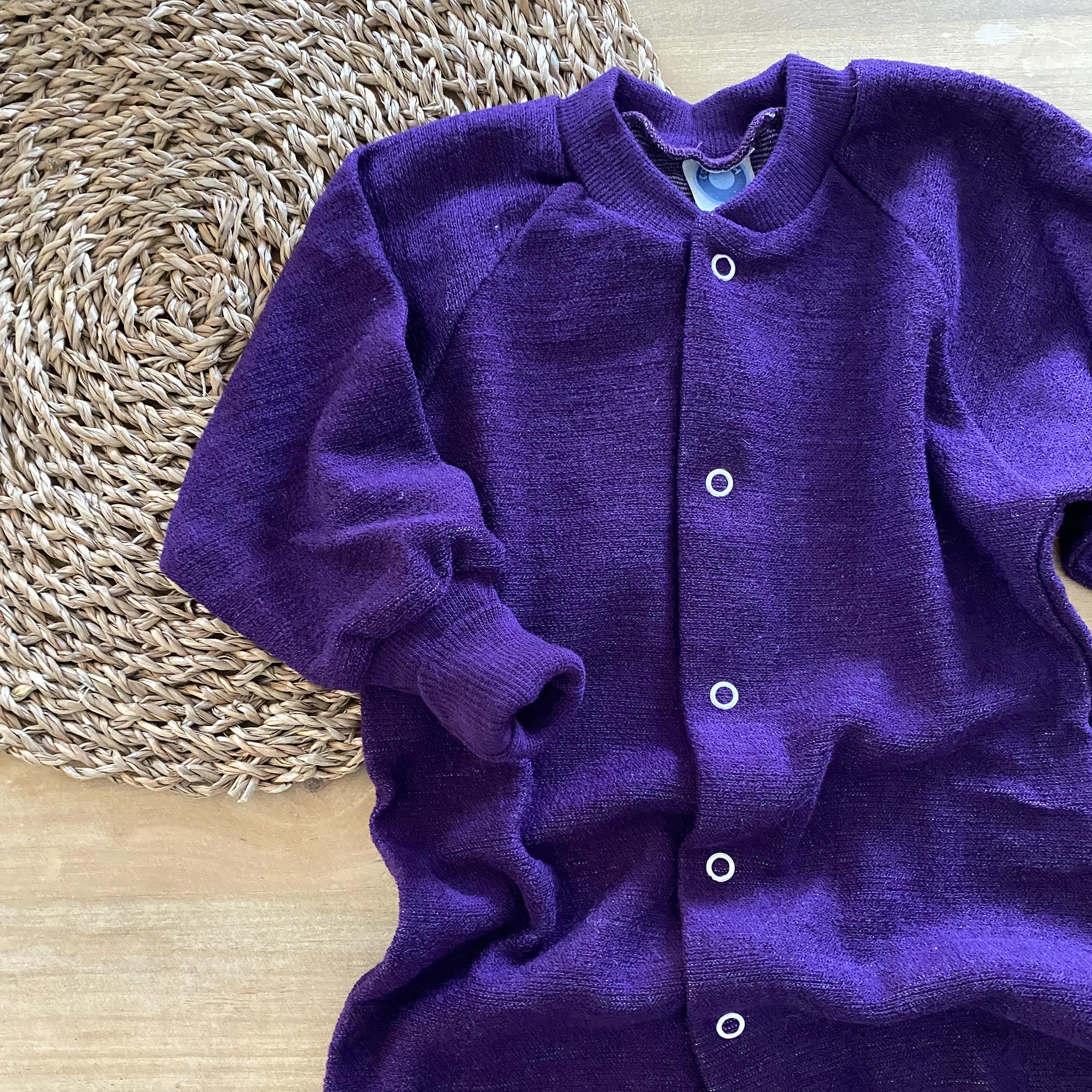 Pyjama sans pieds en éponge de laine Cosilana - Violet