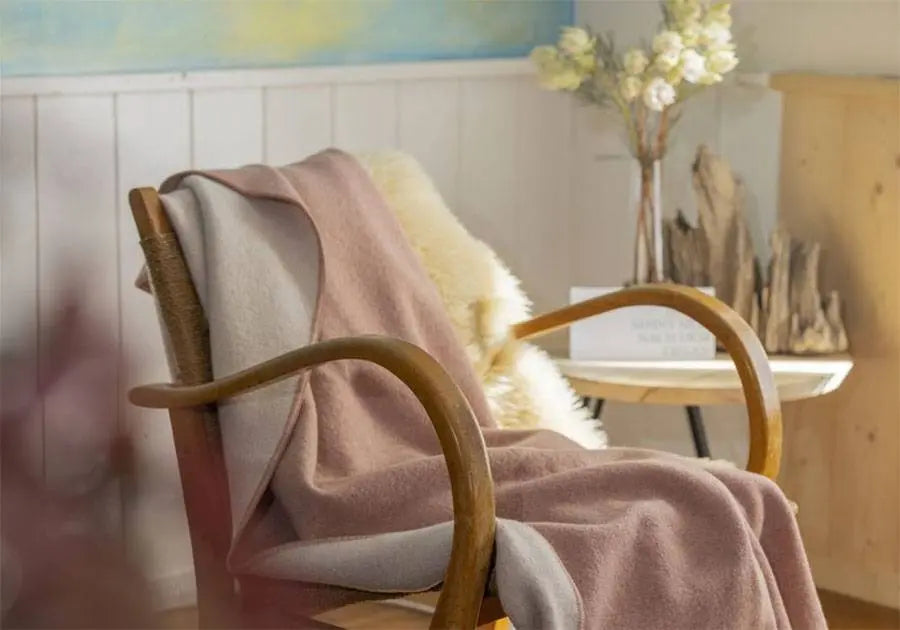 Couverture en laine bouillie double face Disana 100x135cm - Anthracite-gris - Lilinappy