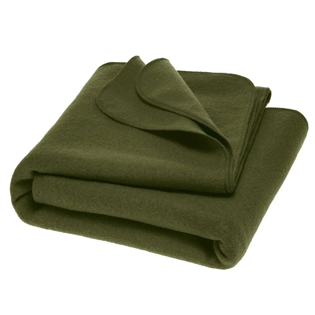 Grande couverture en laine bouillie Disana Olive