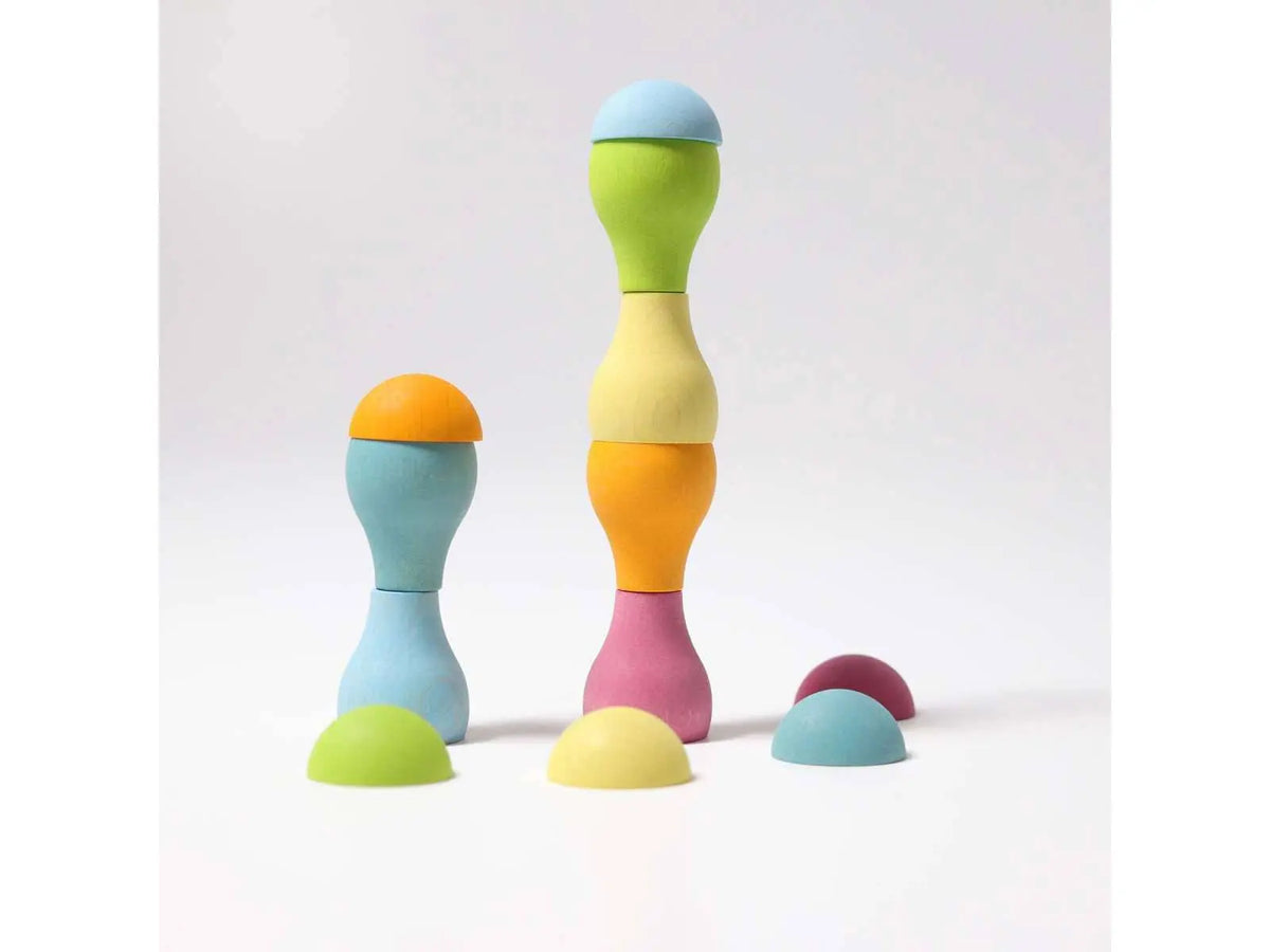 Champignons en bois Arc en ciel Grimm's - Pastel Grimms