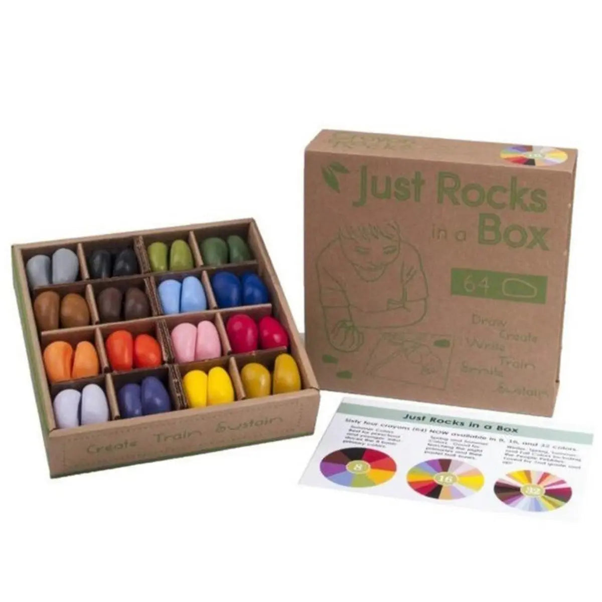 64 crayons cailloux pour enfants en cire naturelle Crayon Rocks