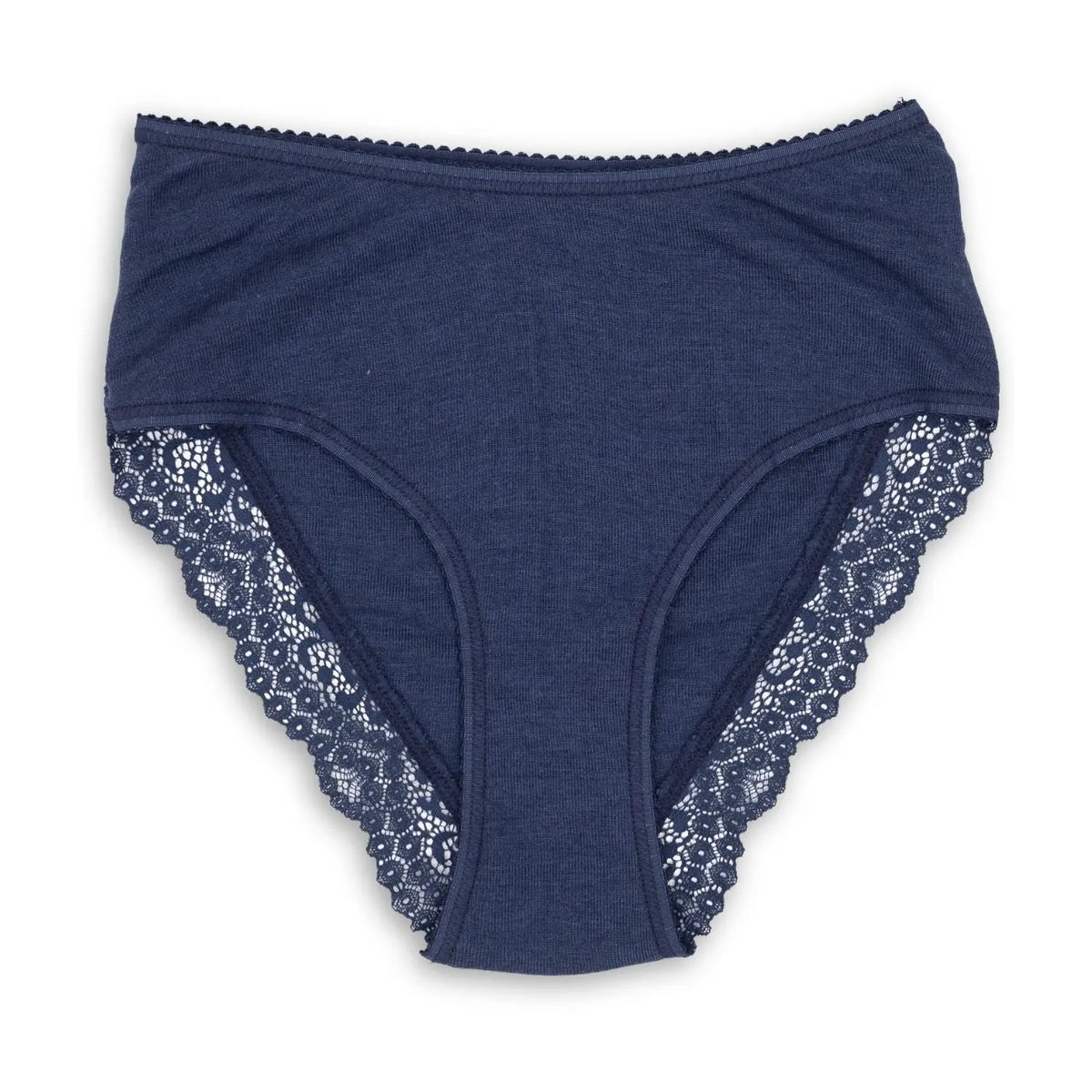 Culotte femme laine mérinos et soie à dentelle Engel Natur – bleu marine