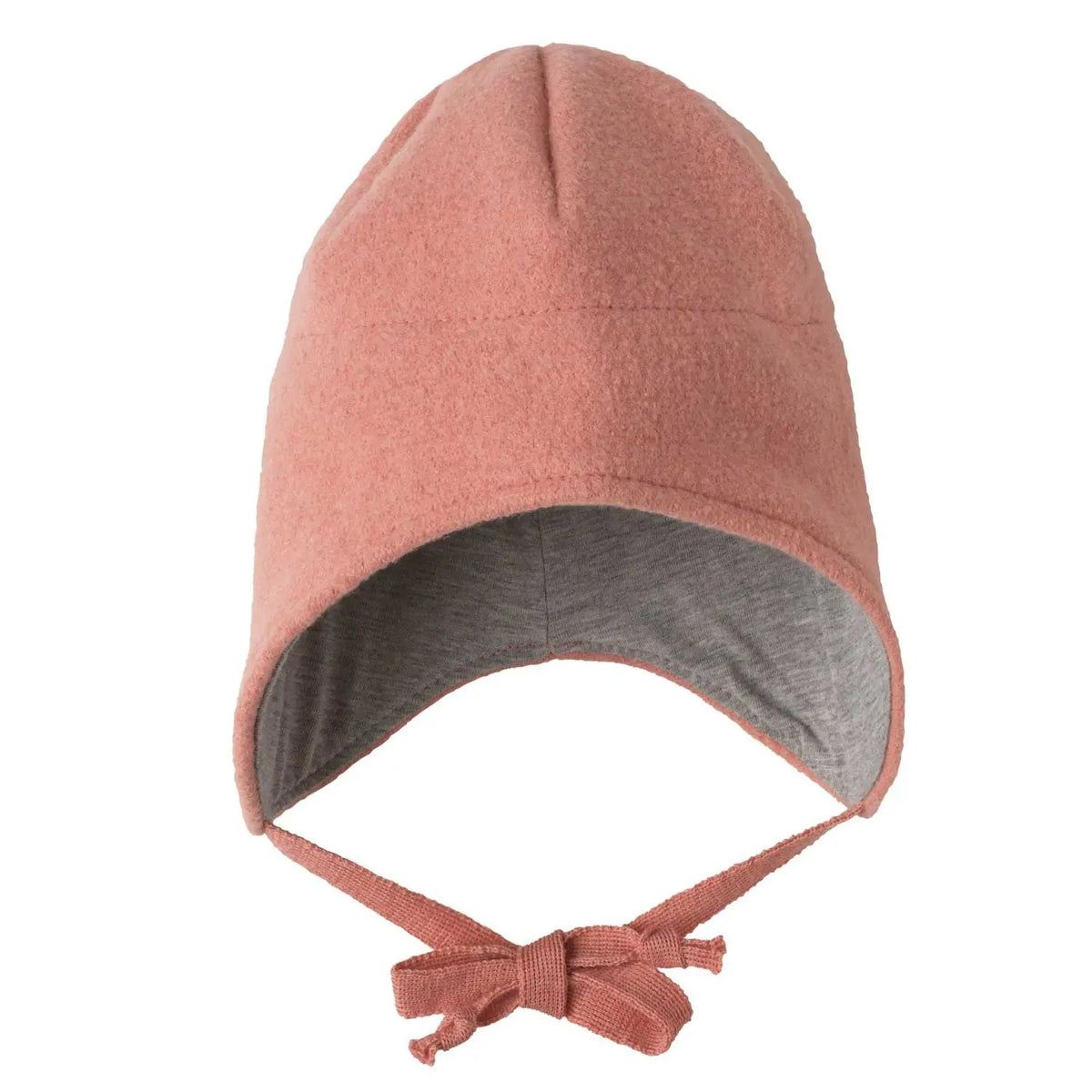Bonnet enfant en laine bouillie mérinos bio Disana - Soft pink