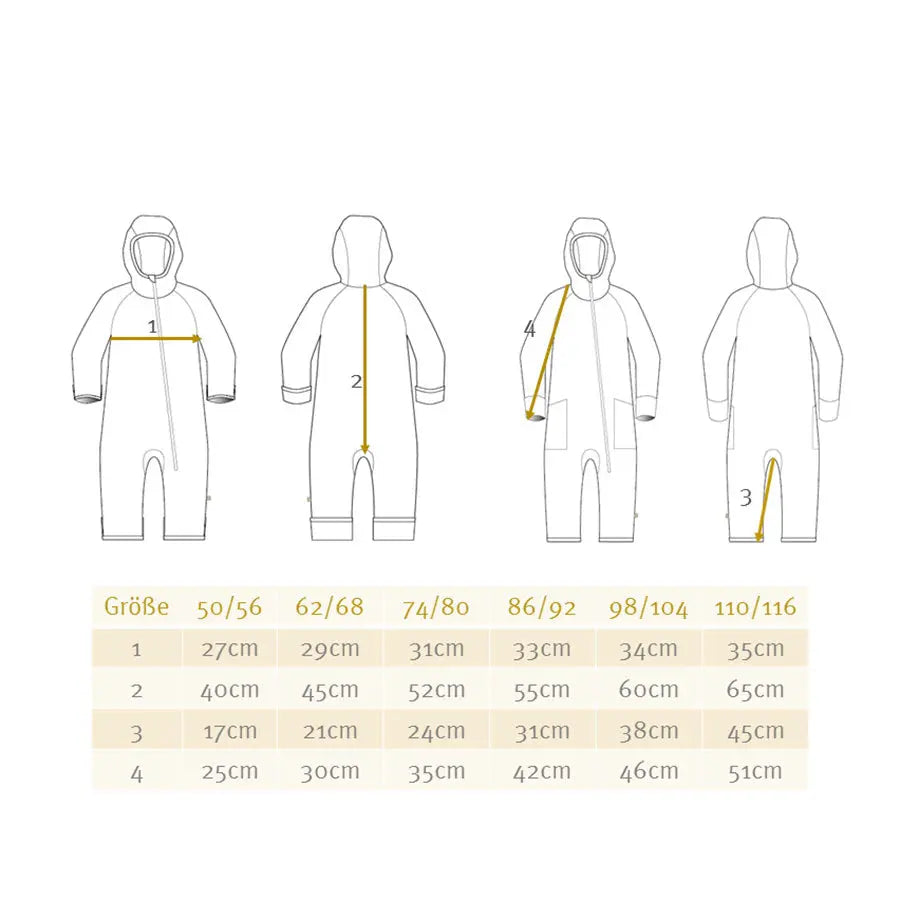 Combinaison bébé zippée en laine bouillie Disana - Olive - Lilinappy