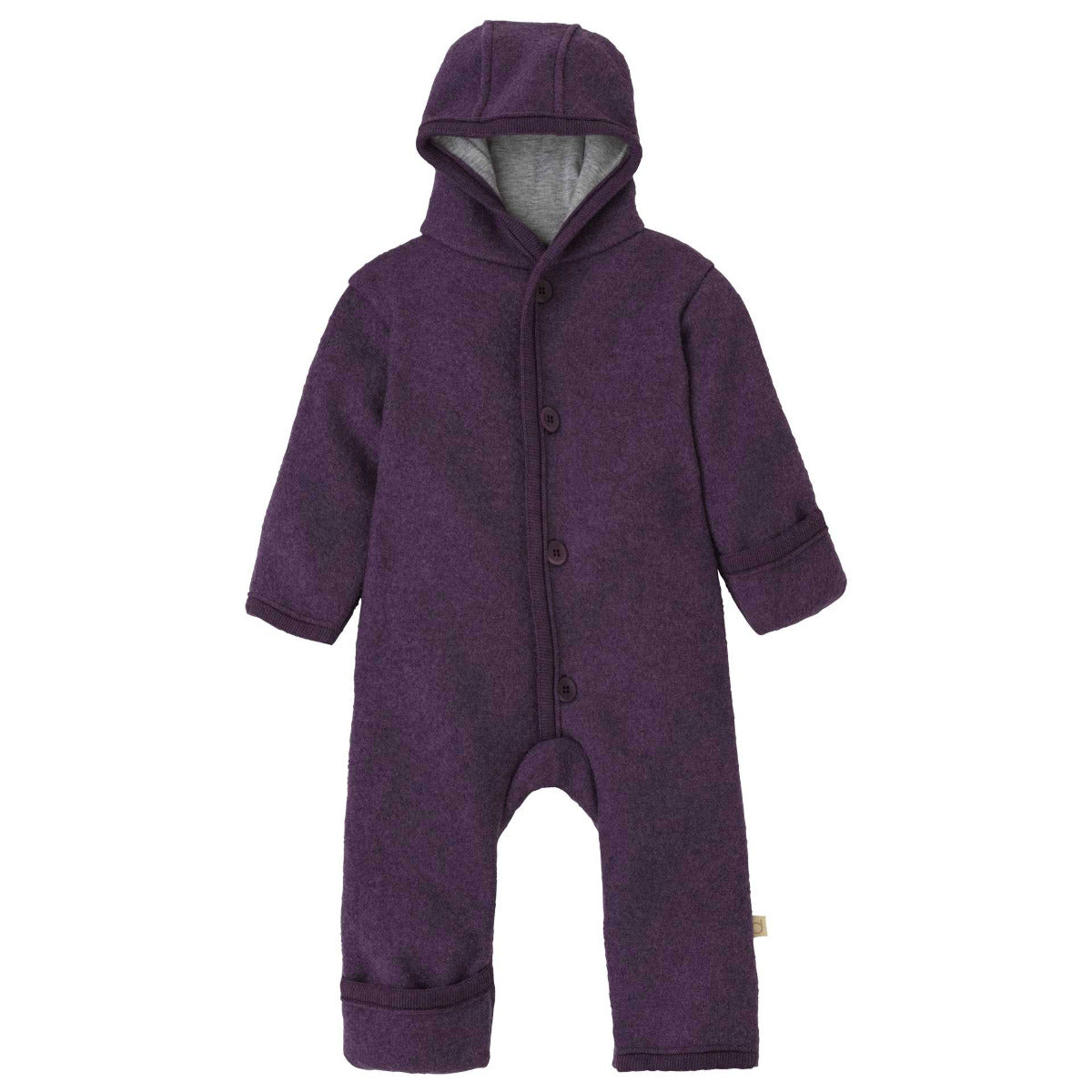 Combinaison bébé en laine bouillie Disana - Aubergine