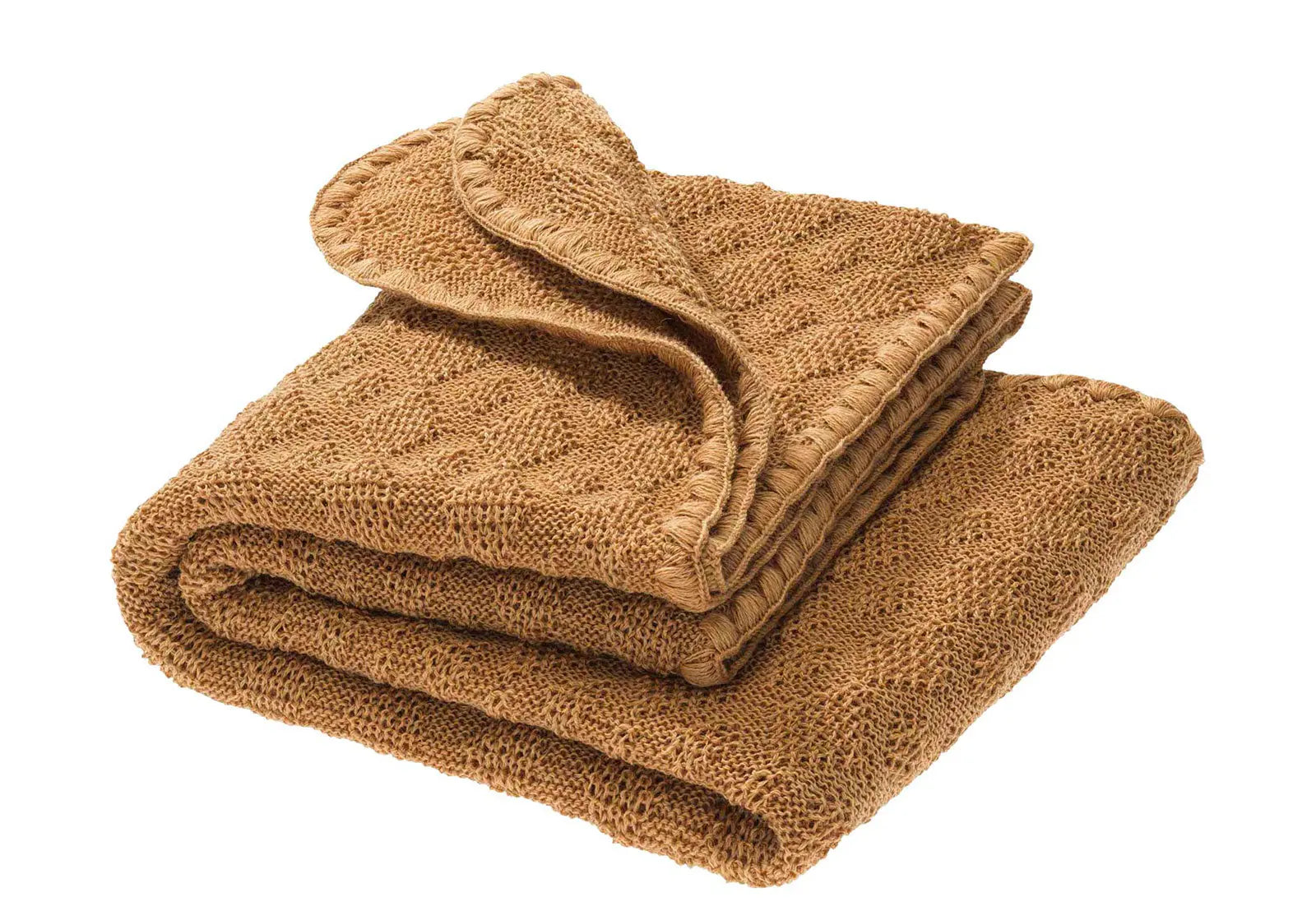 Couverture bébé en laine merinos Disana - Caramel - Lilinappy