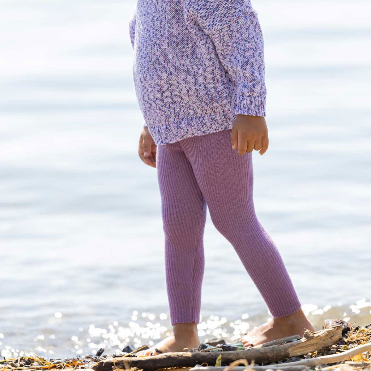 Legging léger en laine mérinos Disana – Lilas - Lilinappy