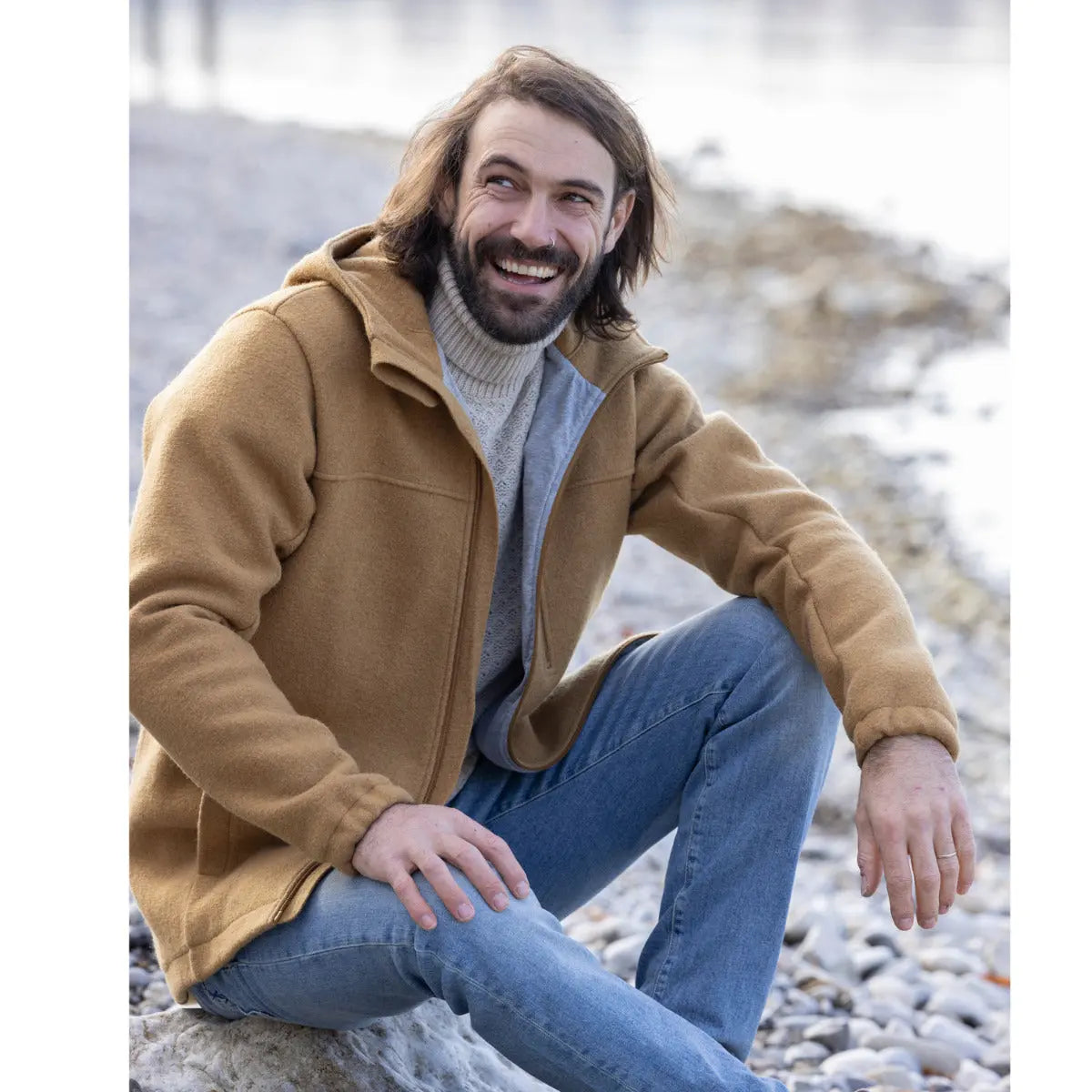 Manteau pour homme en laine bouillie Disana