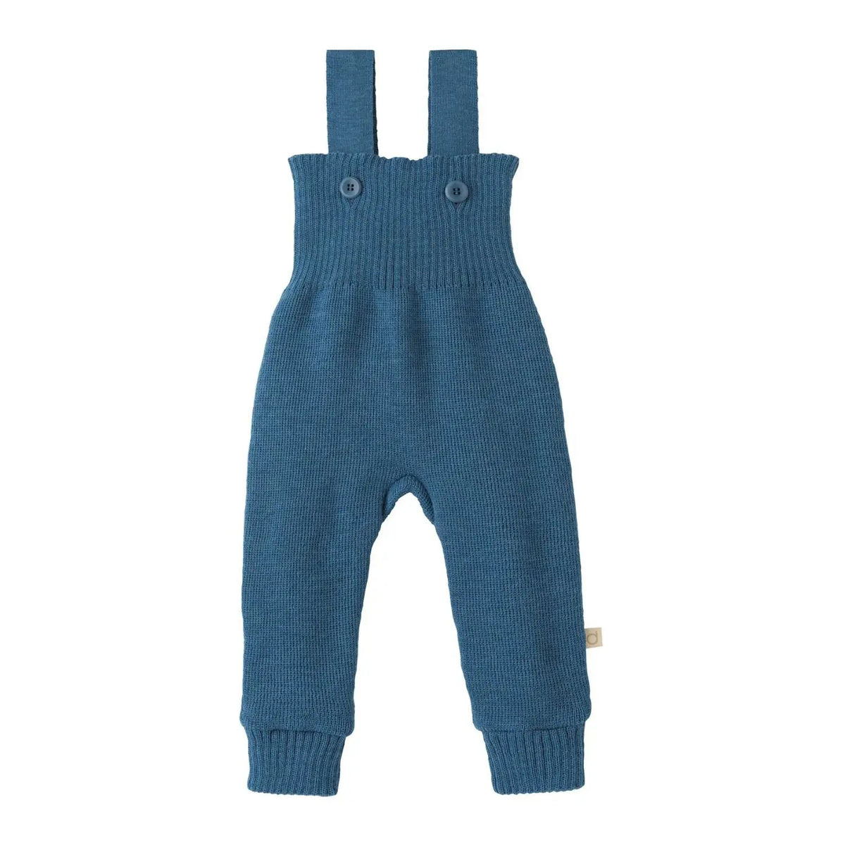 Pantalon à bretelles en laine merinos Disana - Dove blue