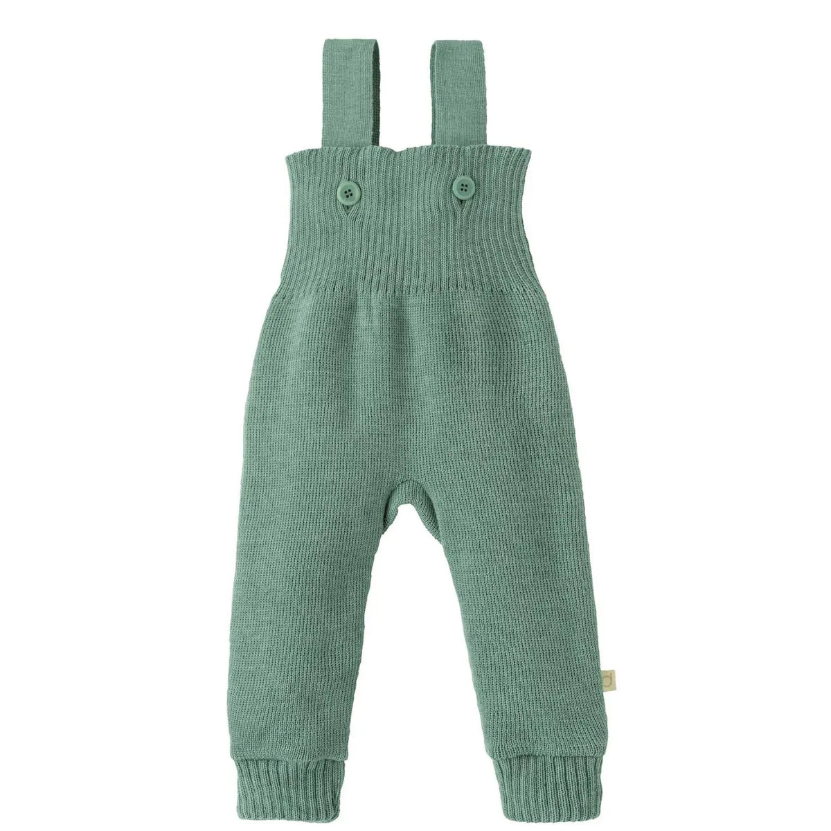Pantalon à bretelles en laine merinos Disana - Jade