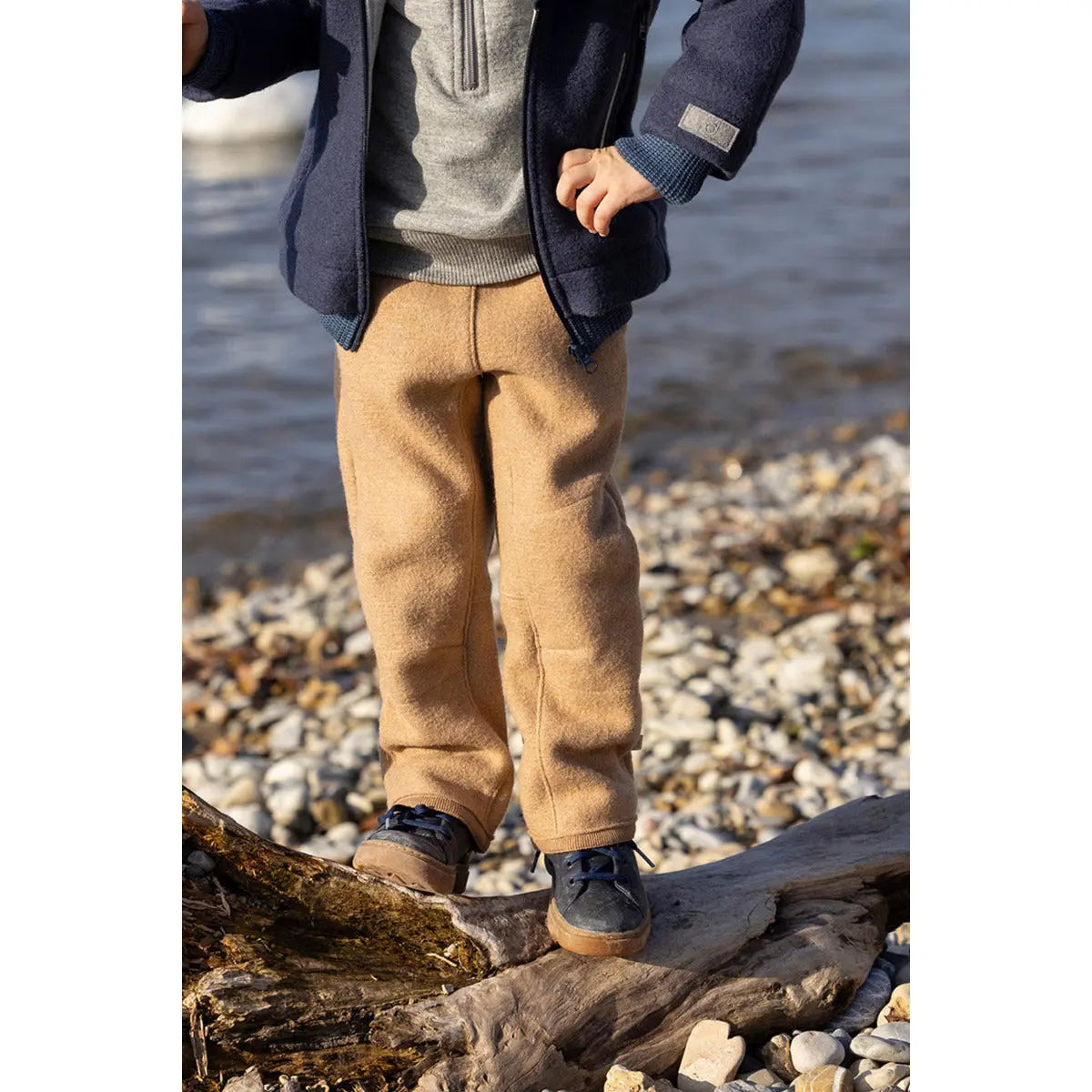 Pantalon en laine bouillie bio Disana - Caramel