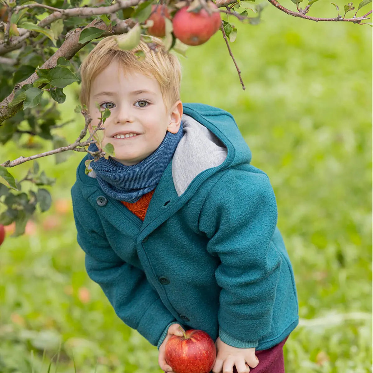 Veste pour enfants en laine bouillie Disana - Olive - Lilinappy
