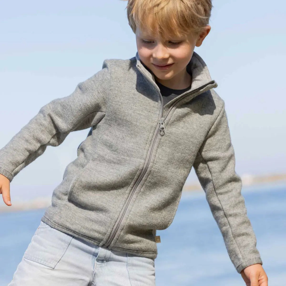 Veste zippée en laine mérinos légère Disana – Jade - Lilinappy