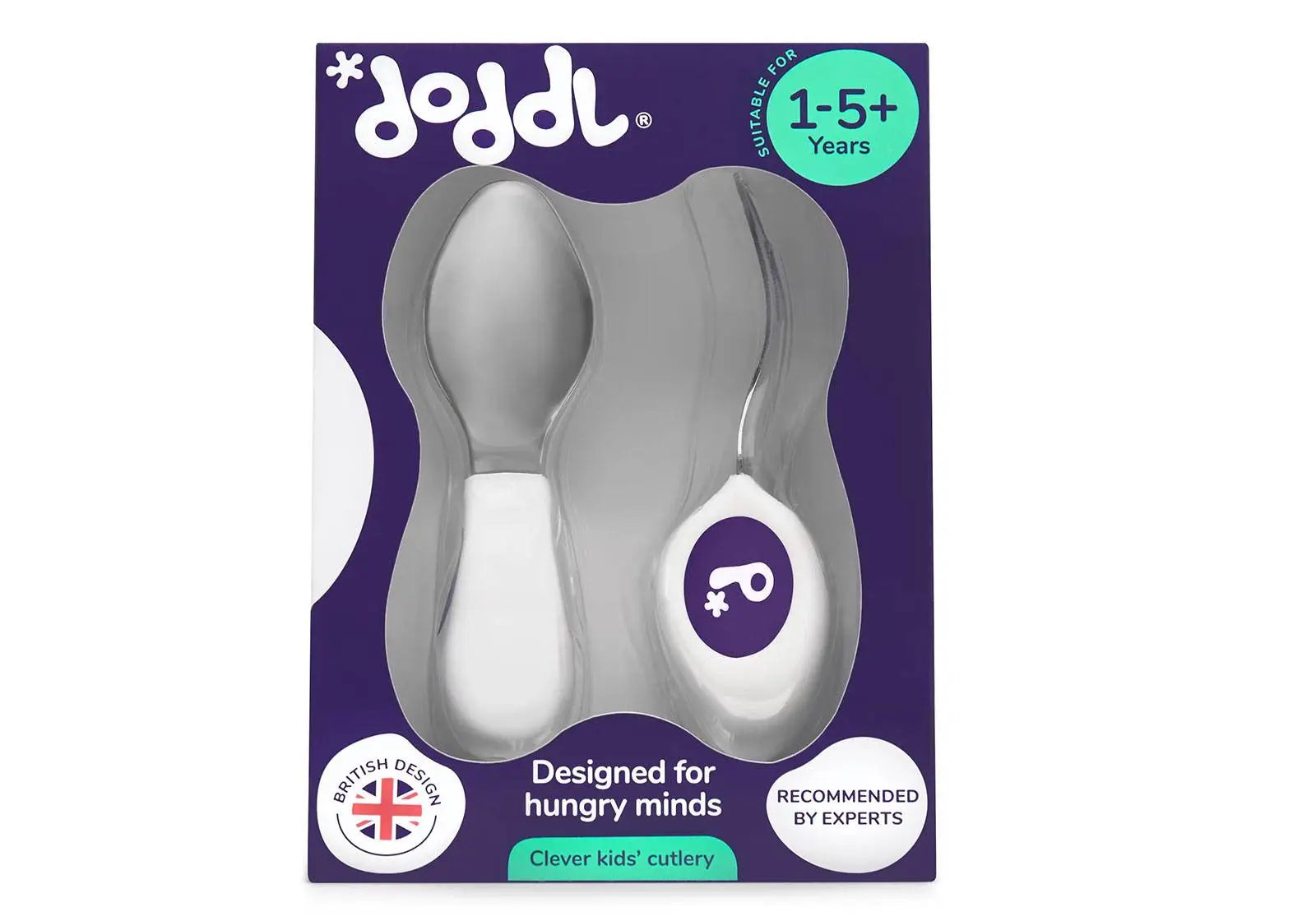Set de 2 couverts ergonomiques Doodl 1-5 ans - Indigo - Lilinappy