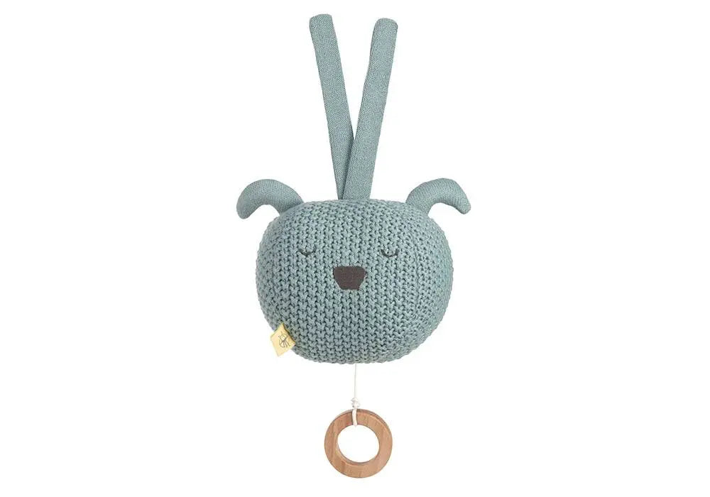 Peluche musicale tricotée Lässig - Chien vert Lässig