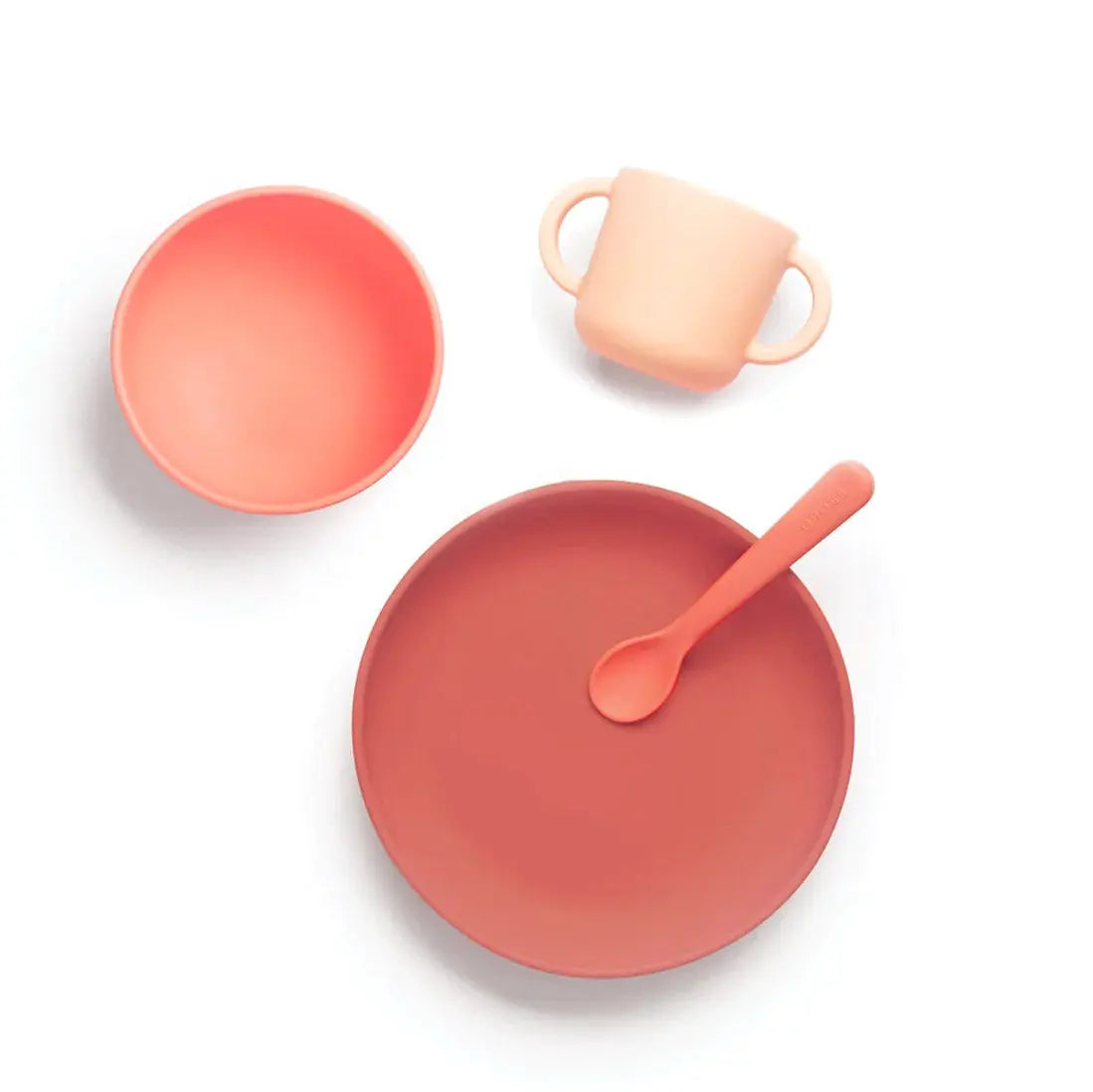 Set pour bébé en silicone Ekobo - corail