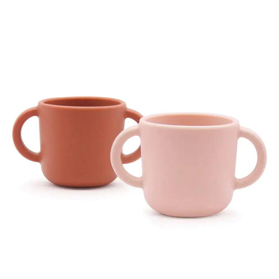 2 tasses à anses en silicone Ekobo Blush/ Terracotta