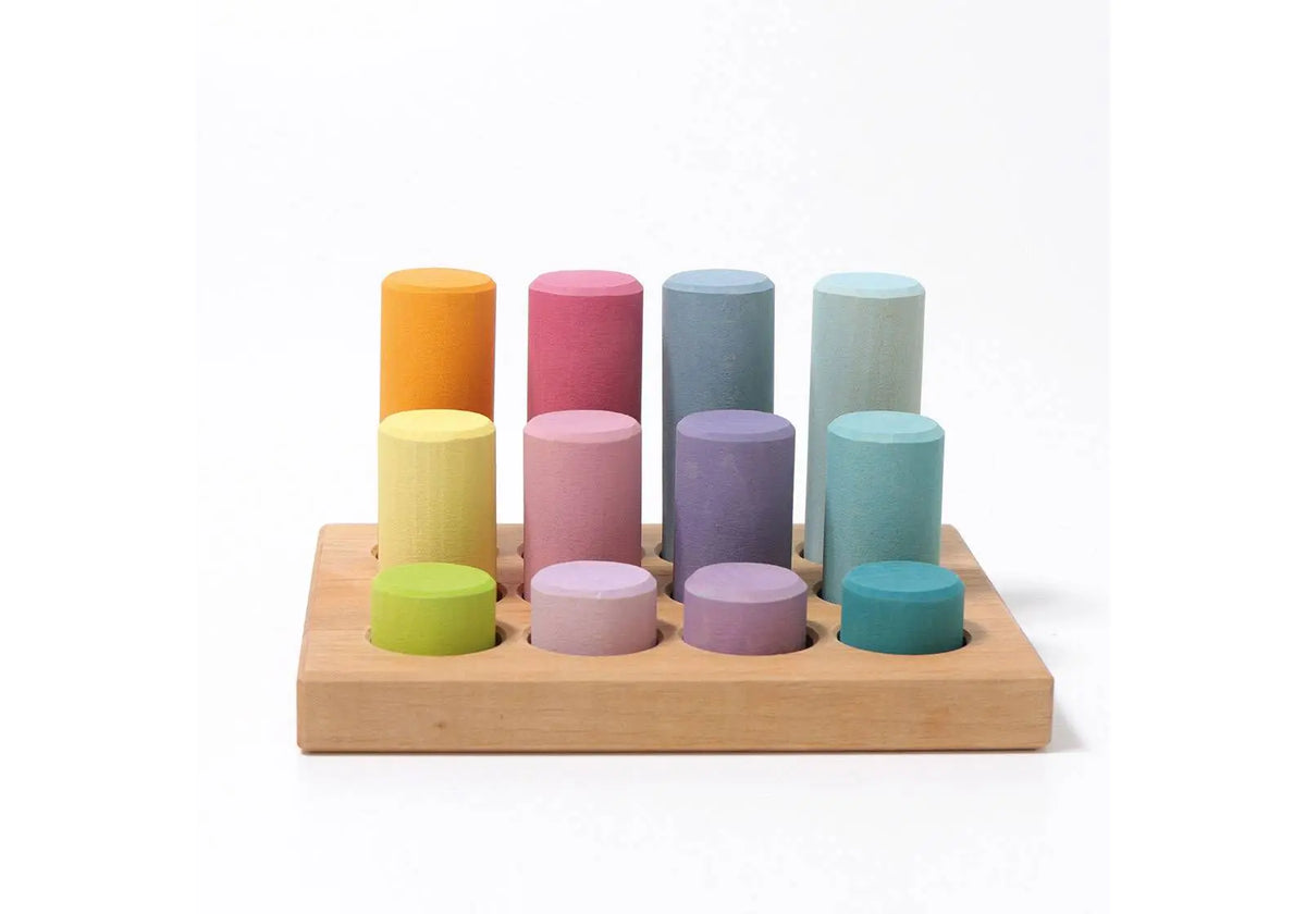 Jeu d'empilage rouleaux en bois Grimm's - Pastel Grimms