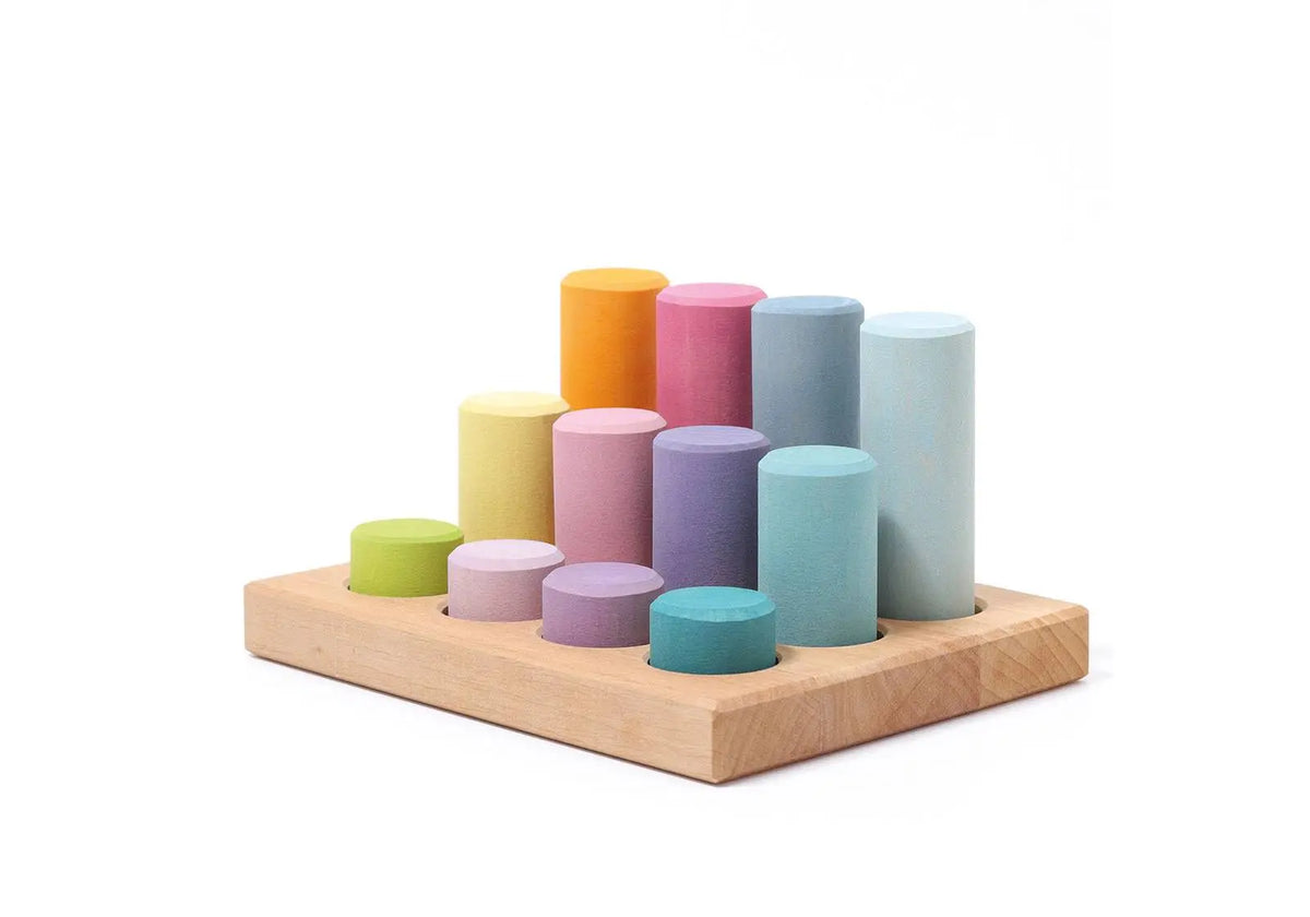 Jeu d'empilage rouleaux en bois Grimm's - Pastel Grimms