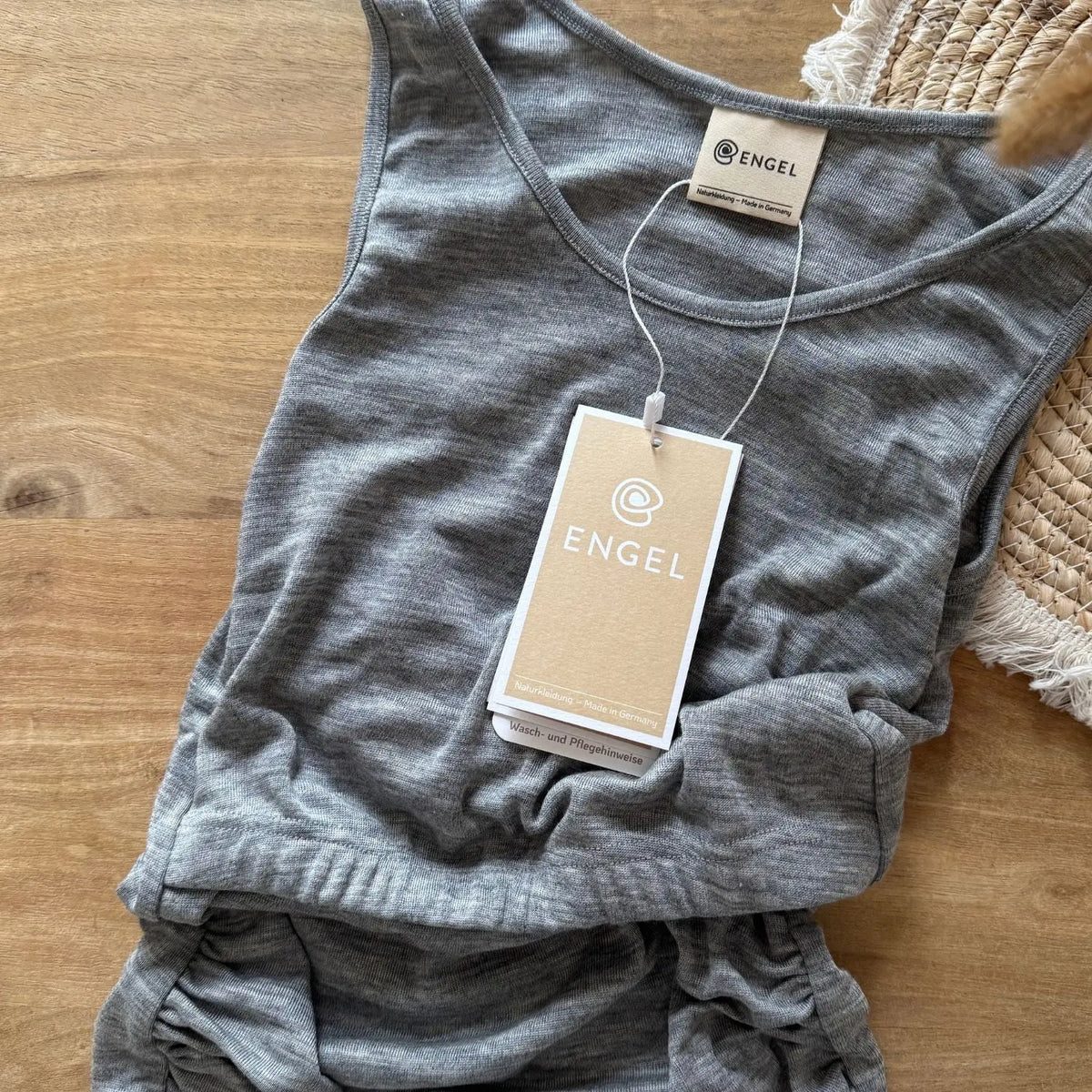 Débardeur d’allaitement laine mérinos et soie Engel Natur – Gris chiné