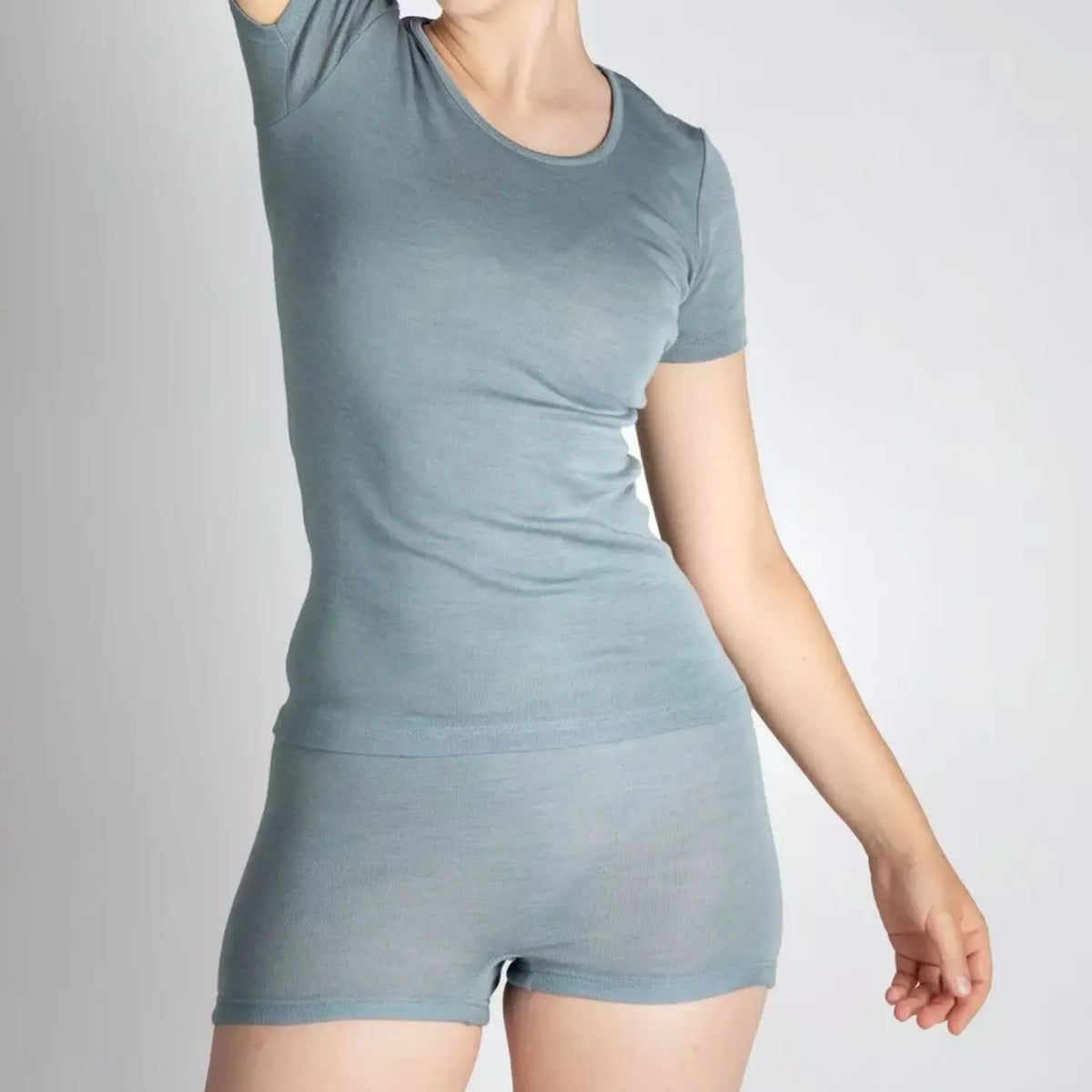 Shorty femme laine mérinos et soie Engel Natur – Mountain blue