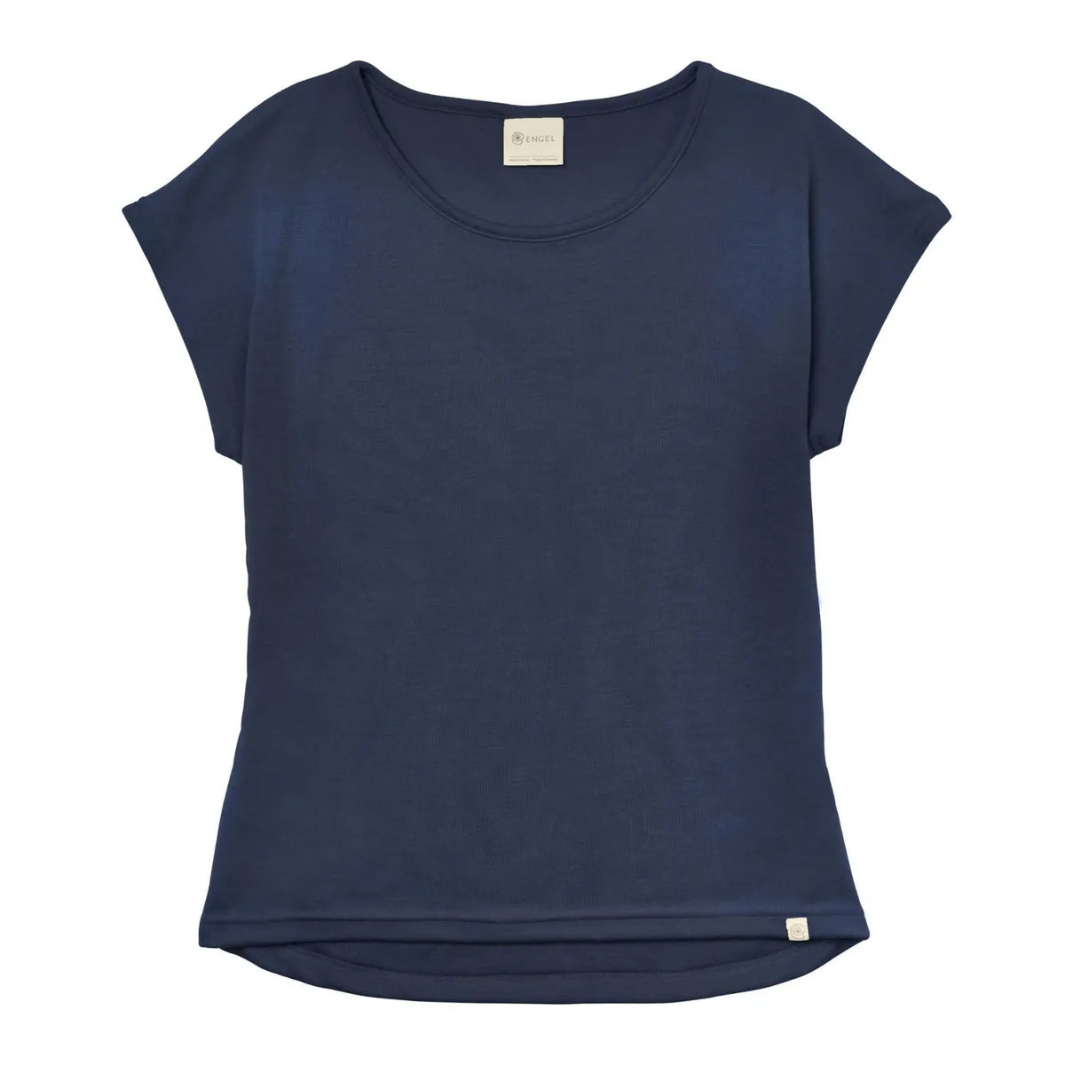 T-shirt femme en laine mérinos & soie fluide Engel Natur – Bleu marine